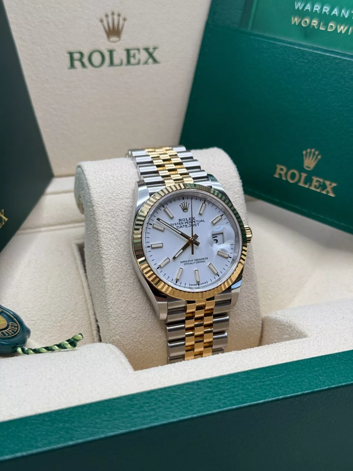 [Super Clone]RLX  Datejust 36mm 126233-0019 White Index Dial Two-Tone Jubilee Bracelet Watch