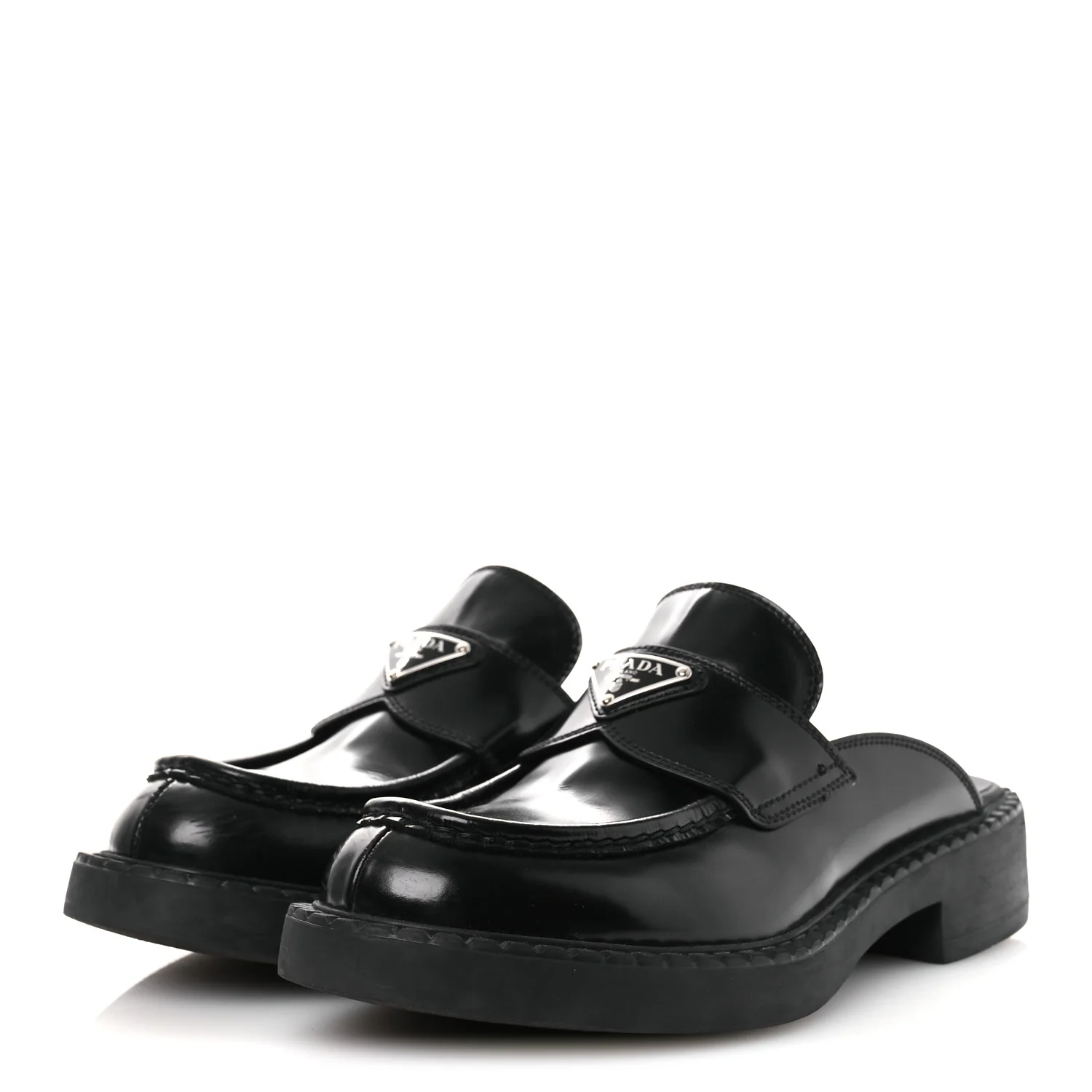Spazzolato Triangle 40mm Loafer Mules 37 Black