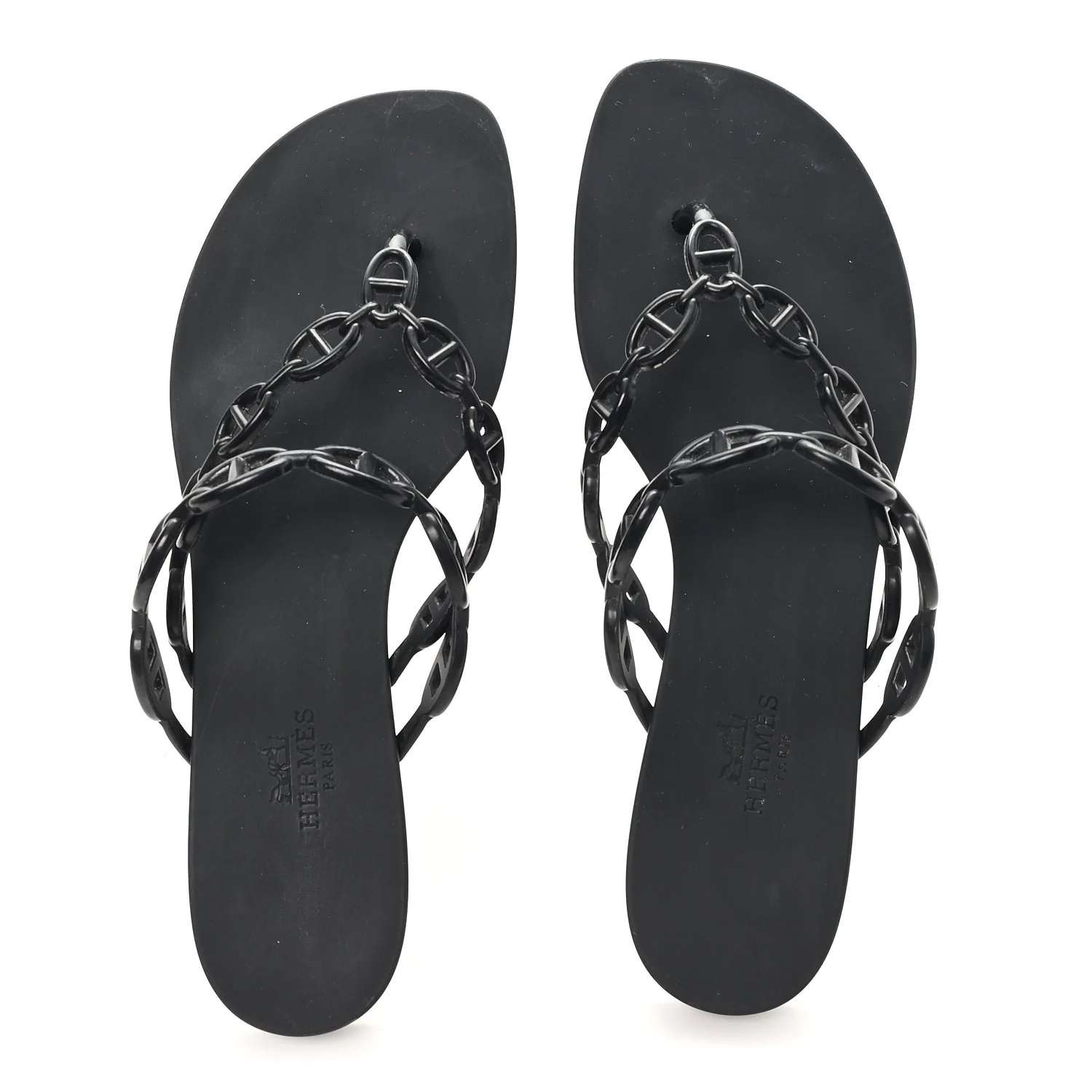 Rubber Chaine d'Ancre Island Sandals 38 Black