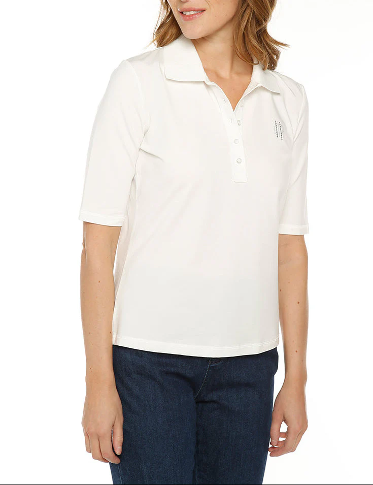 Polo femme en coton blanc naturel