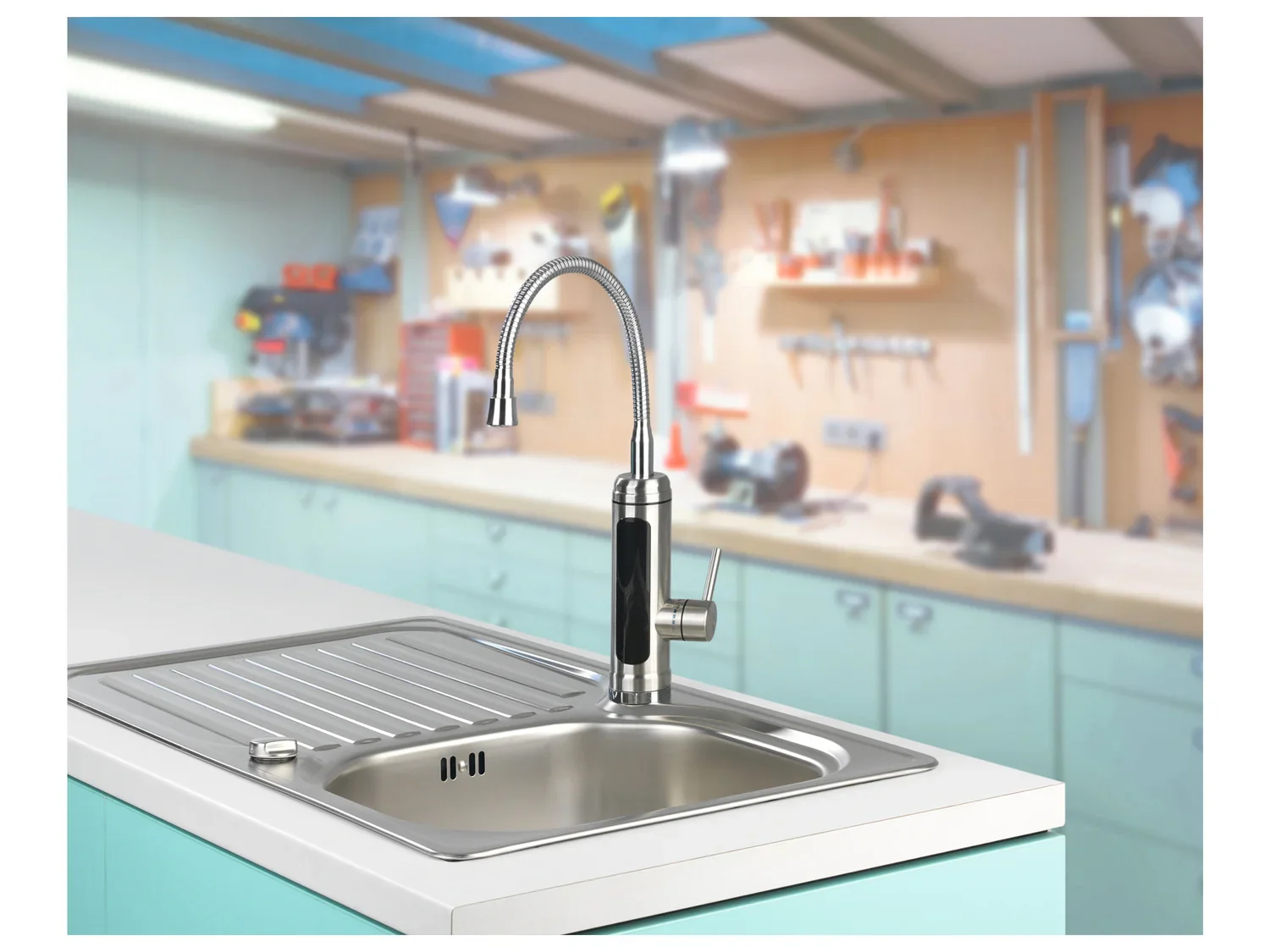 EASYmaxx Mitigeur robinet de cuisine, avec levier rond