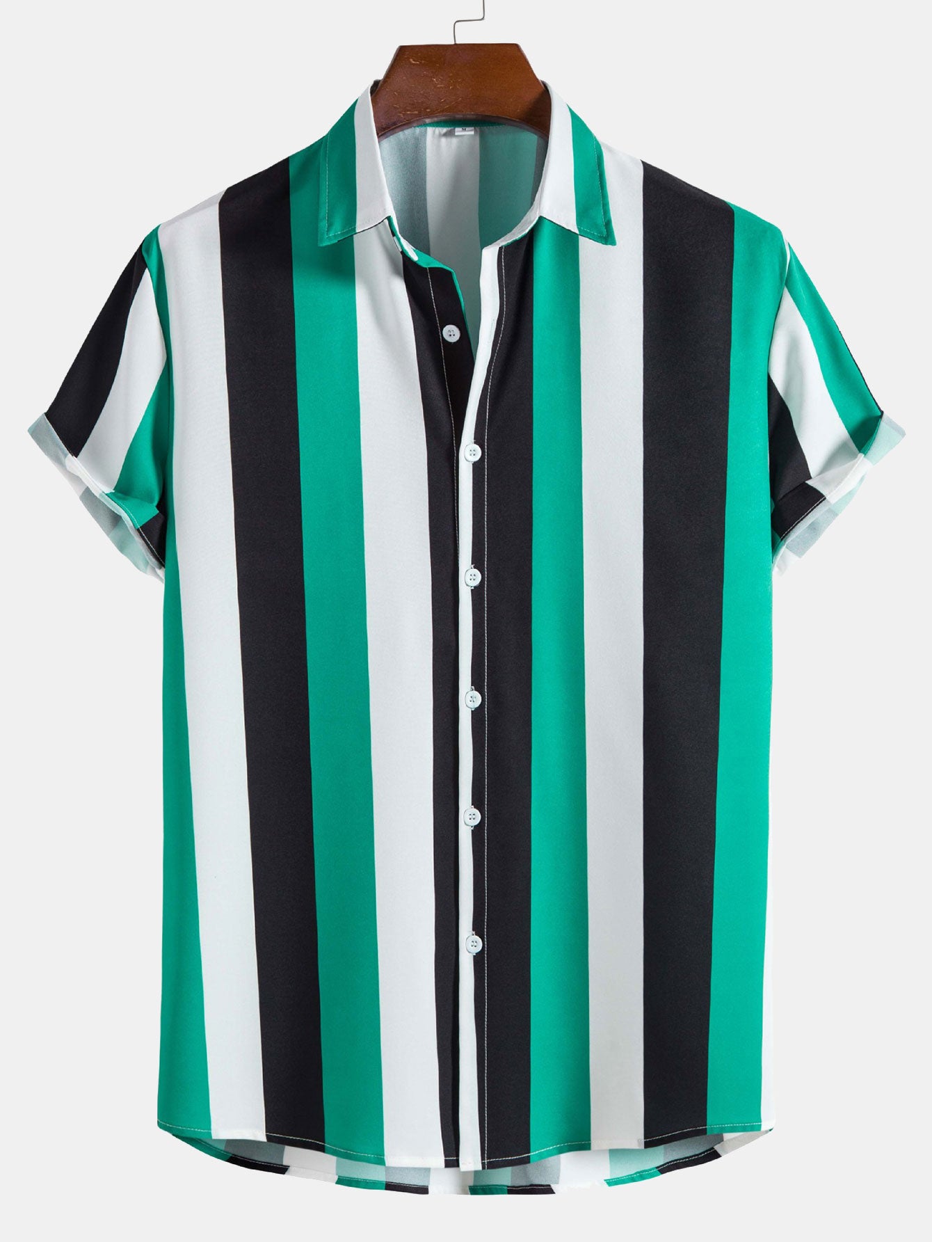 Chemise boutonnée à larges rayures