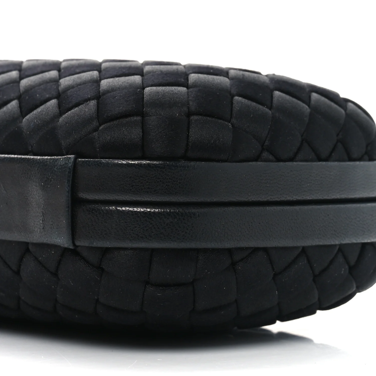 Satin Intreccio Impero Knot Clutch Black