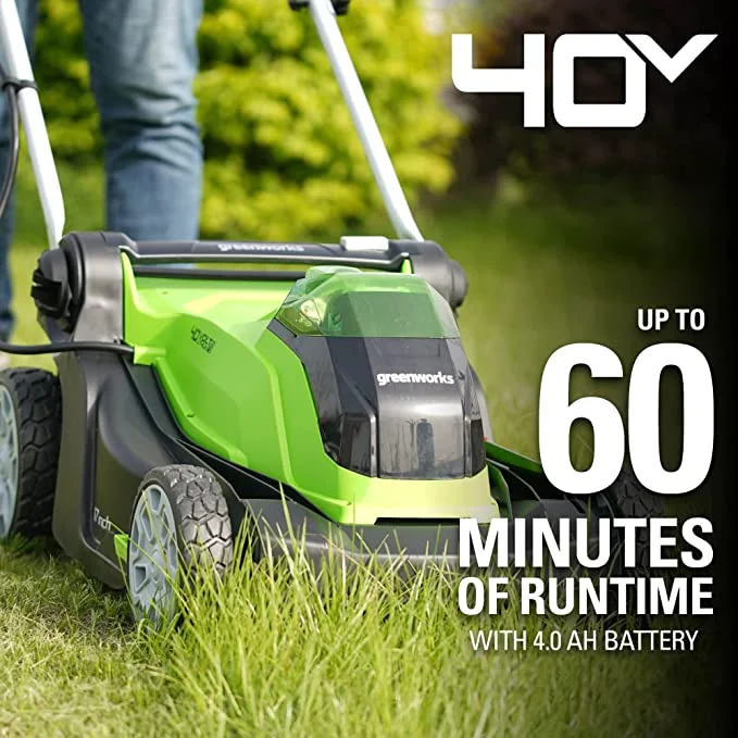 40V 17" Push Mower + Axial Brushless Blower, with 4.0Ah USB Battery Charger - Image 4