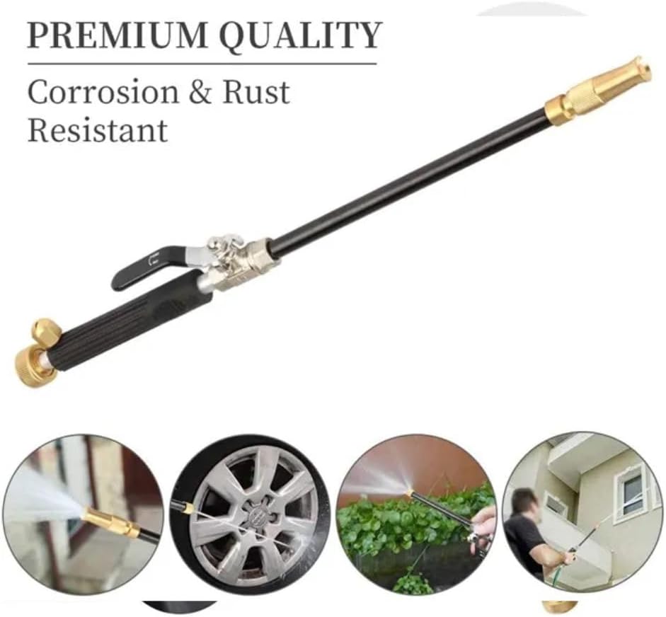 Hicks Ridge Garden Hose Nozzle Sprayer - Heavy Duty High Power Water Wand - Pressure Washer Gun Attachment - Garden Hose Jet Nozzle