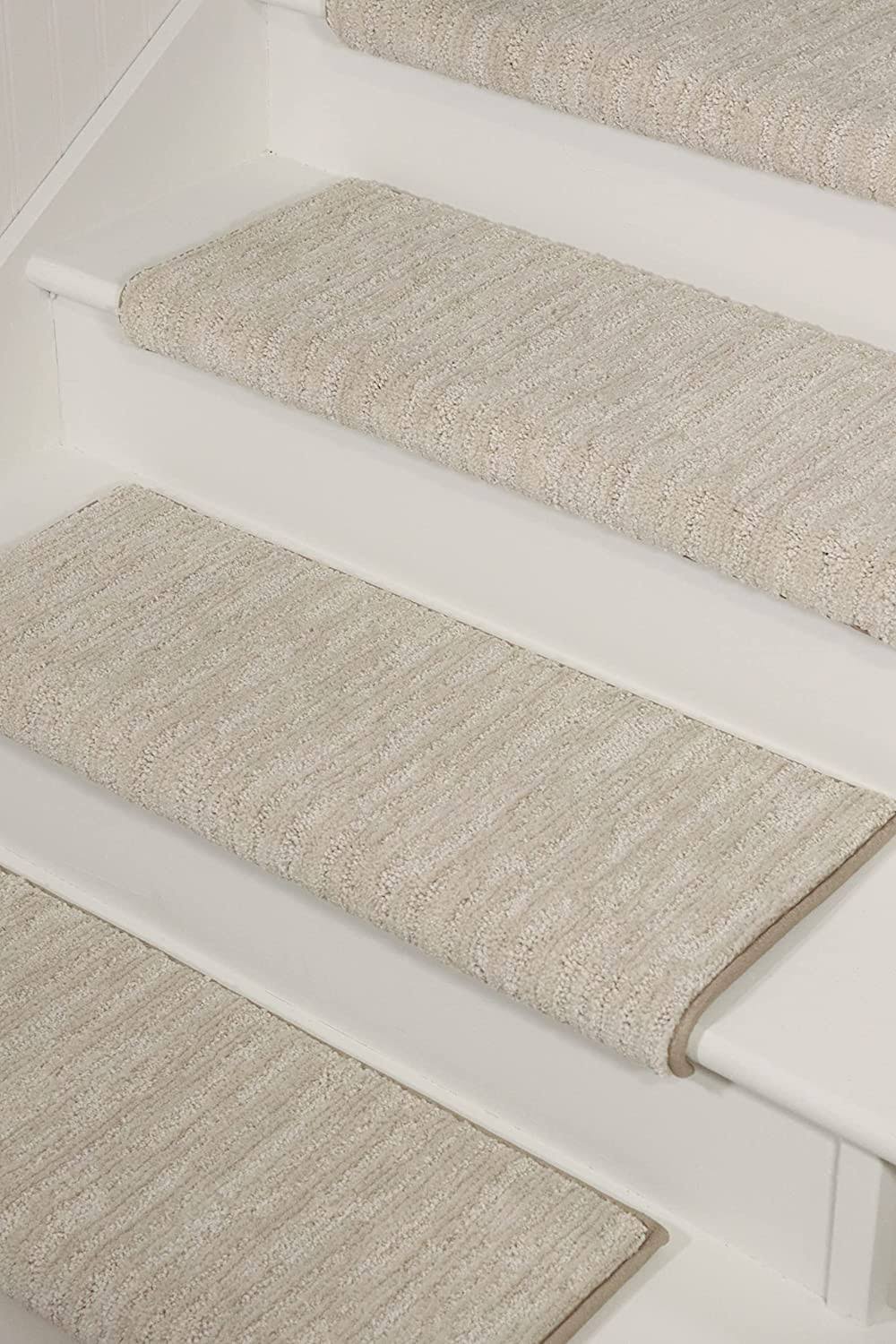 Oak Valley Designs Rounded Bullnose Carpet Stair Treads - Anti Slip Indoor Stair Mats for Wooden Stairs, Style: Brindle, Cottonwood, 27�� W x 9.75