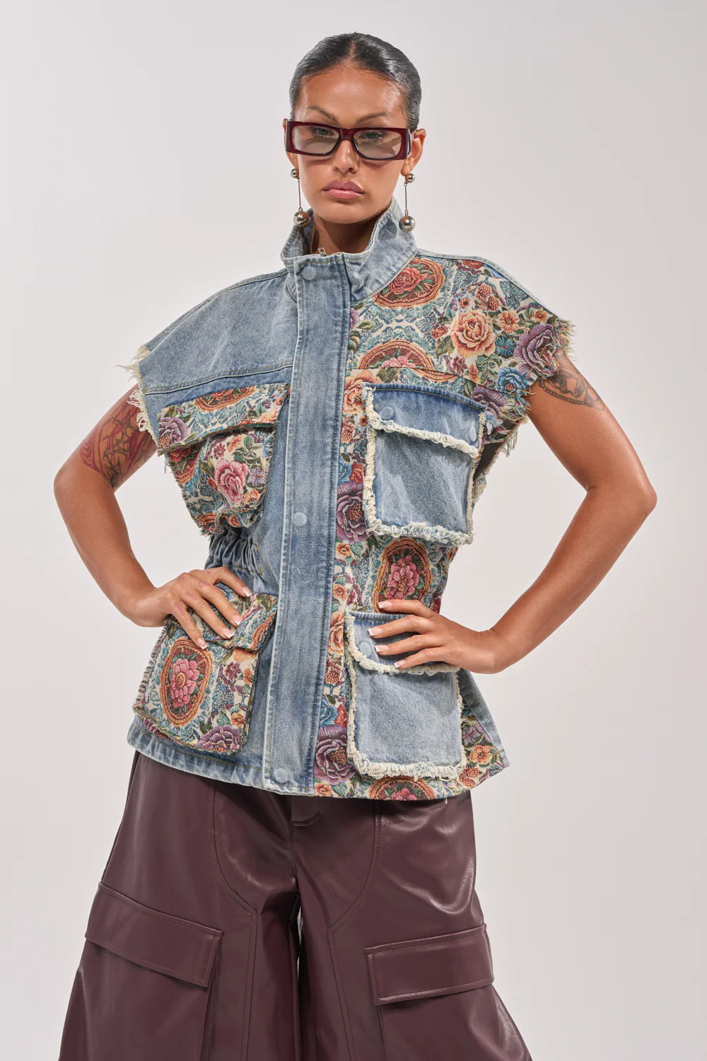 KAI PATCHWORK DENIM VEST - Akira Store