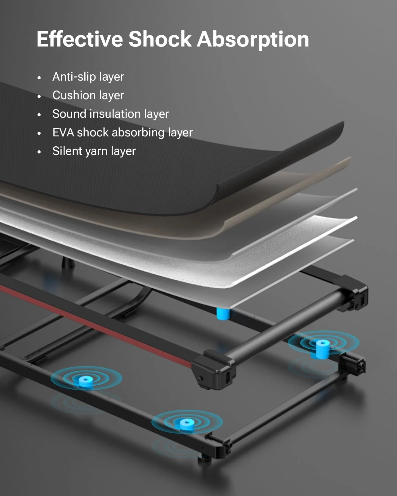 Walking Pad 2 in 1 Under Desk Treadmill with Remote Control Mini Portable Treadmill for Home Office - Image 6