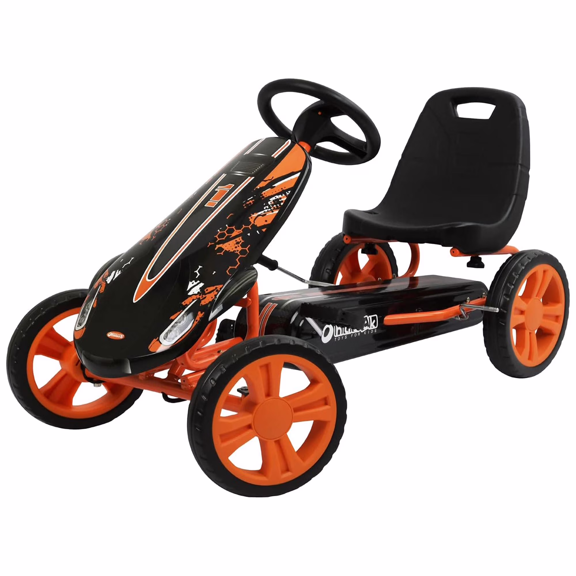 Speedster Pedal Go Kart w/ Adjustable Bucket Seat for Kids Ages 4 to 8, Fire Rescue(Red, Fire Engine) Image 5