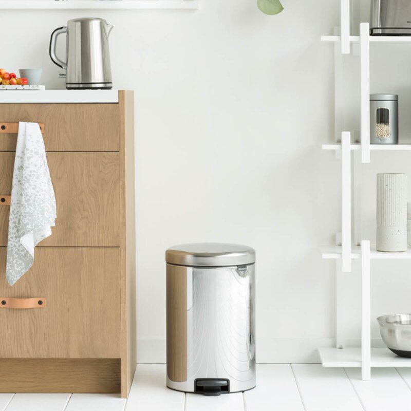 NewIcon pedalbøtte 20L blankt stål