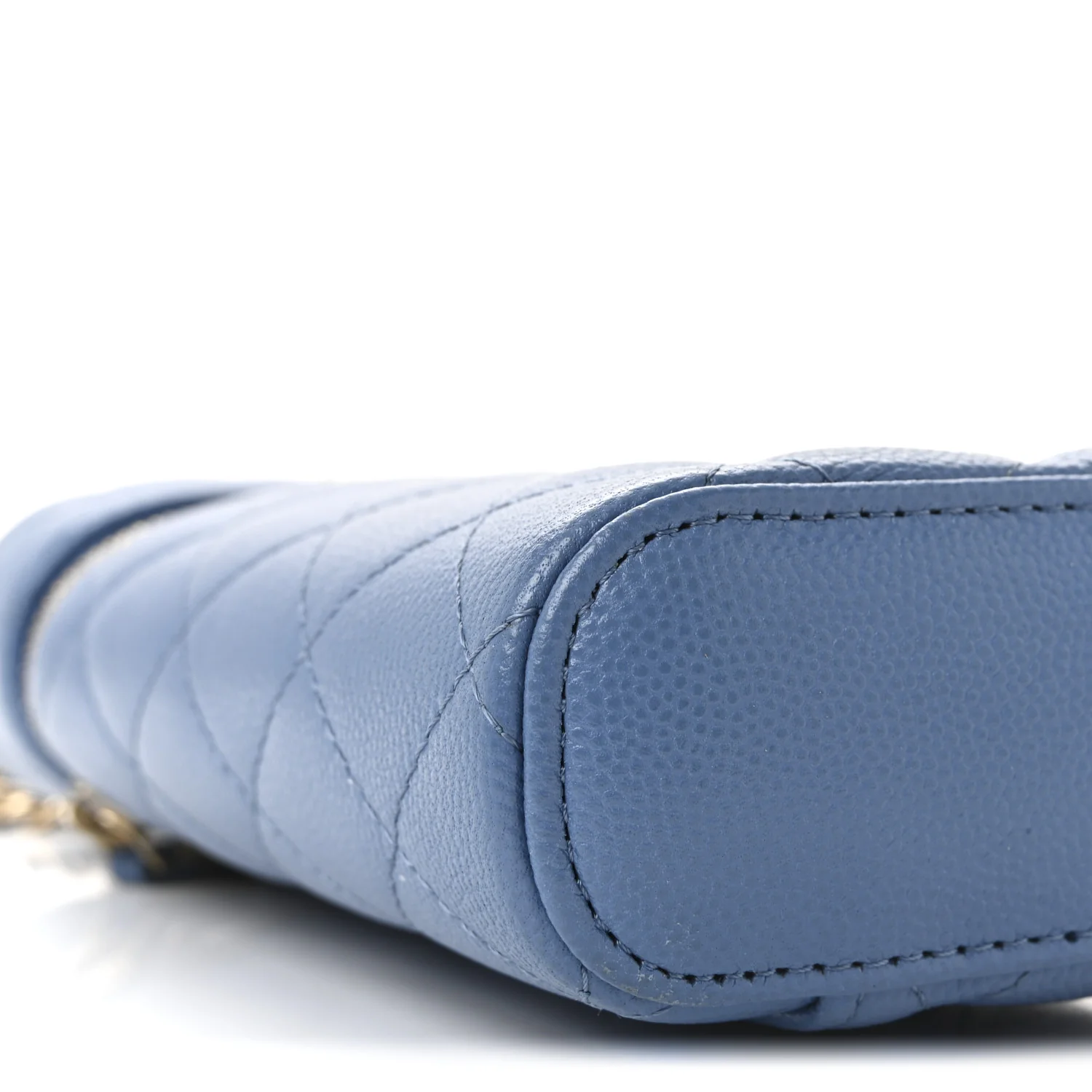 Caviar Quilted Phone Holder With Chain Blue