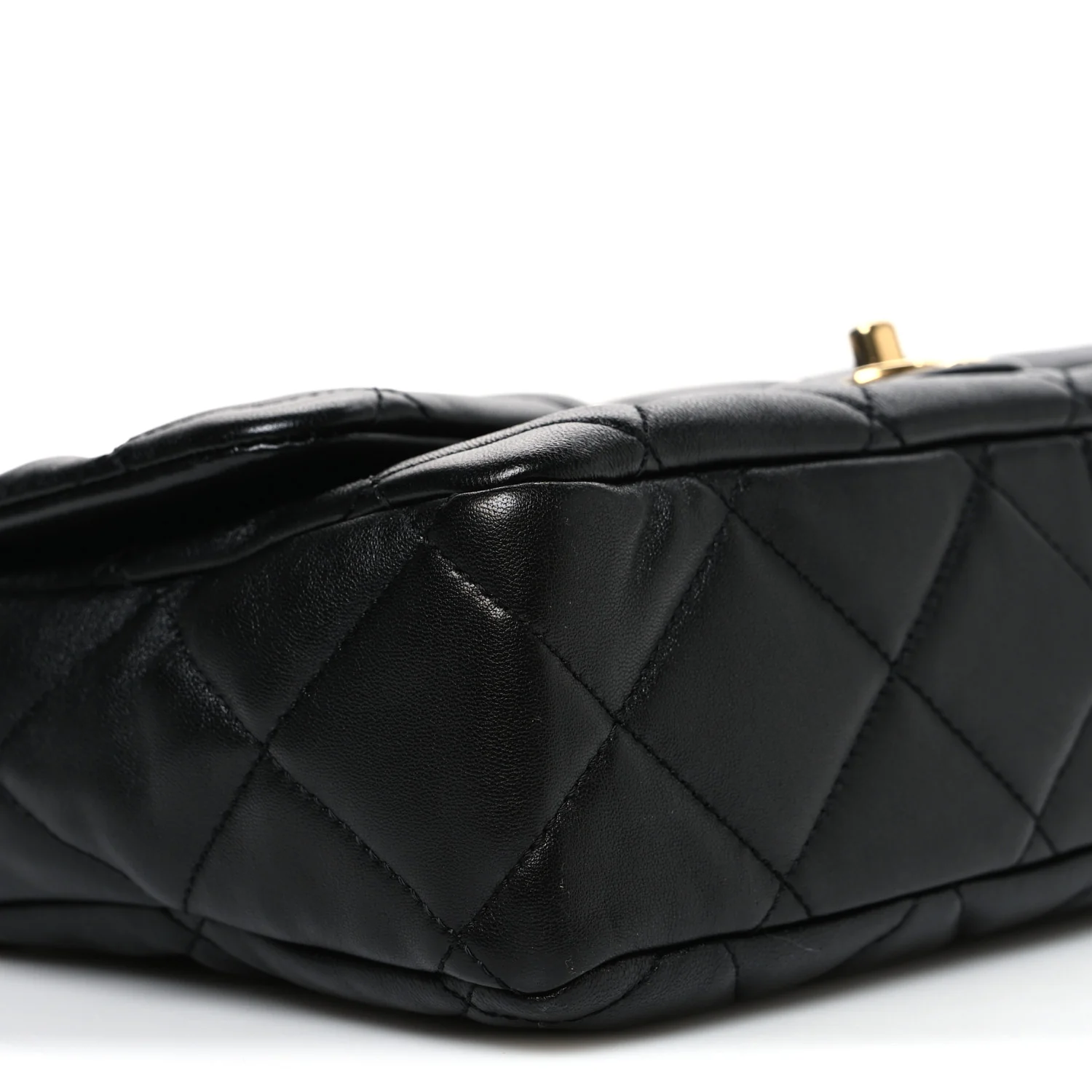 Lambskin Quilted Large CC Funky Town Flap Black
