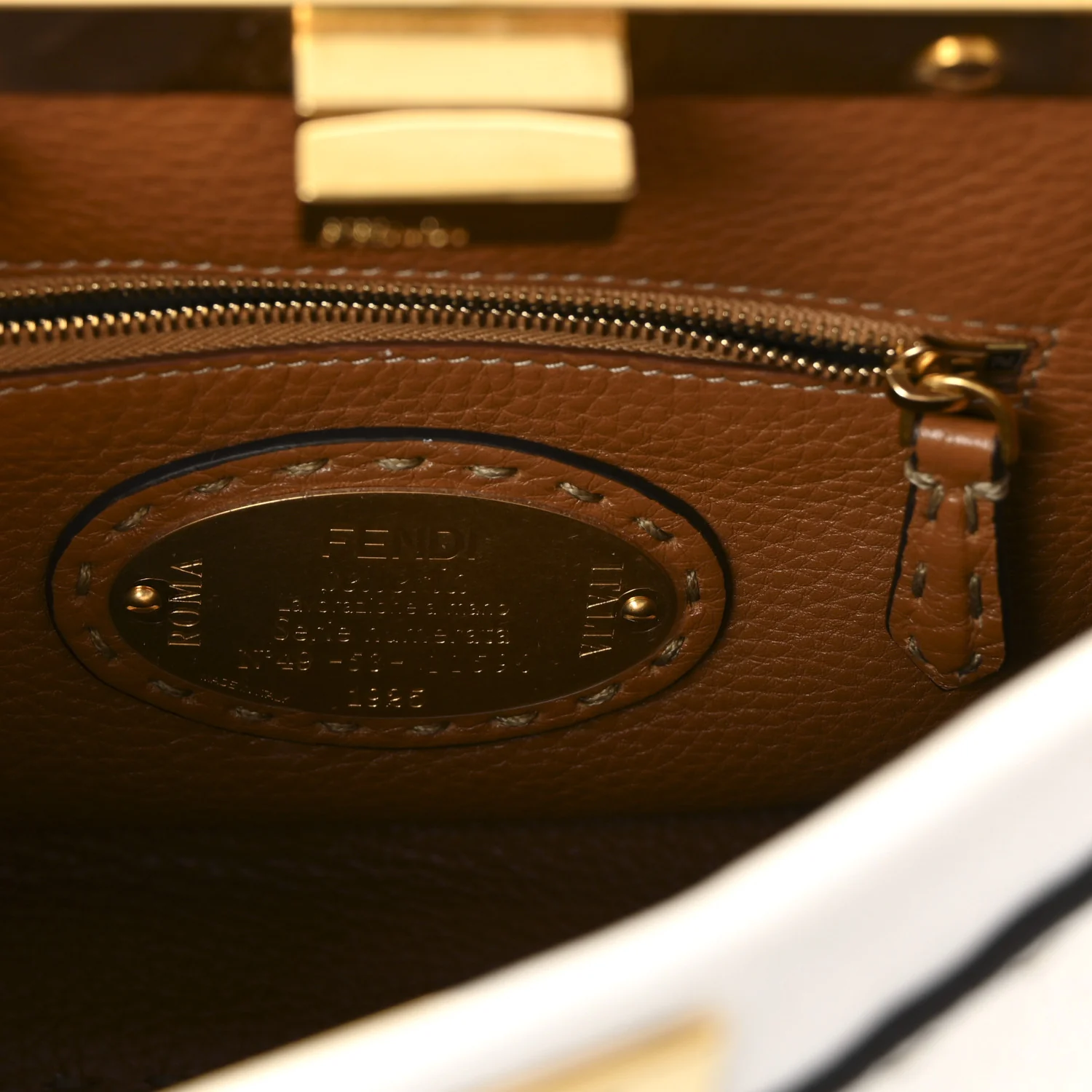 Cuoio Romano Selleria Tri-color Mini Peekaboo Iconic Satchel White Indaco Saddler