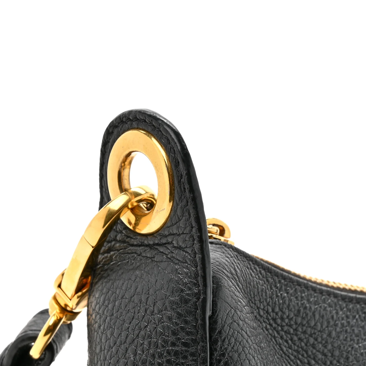 Vitello Phenix Zippered Messenger Hobo Black