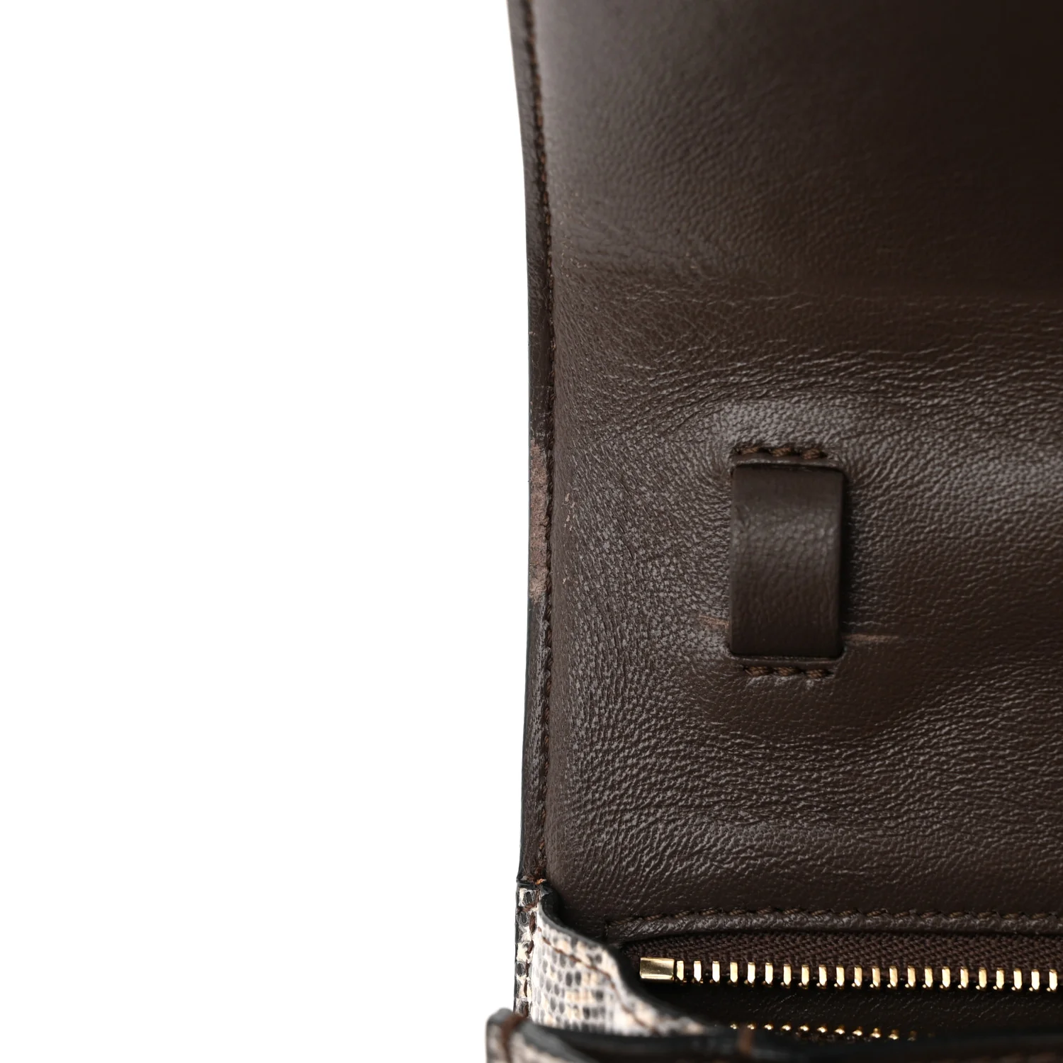 Lizard Small Classic Box Flap Bag Natural