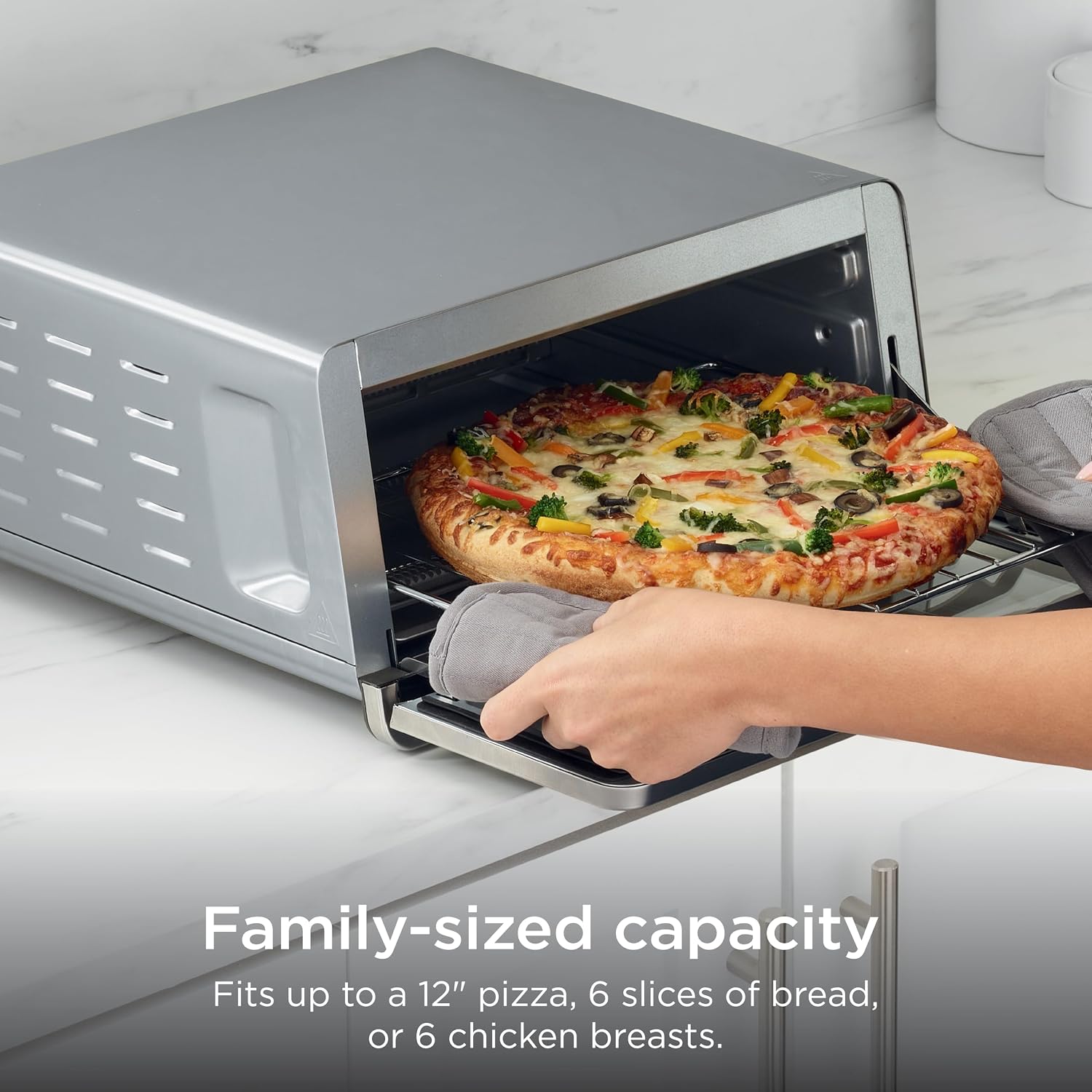 Ninja Flip Toaster Oven & Air Fryer, 8-in-1, Stainless Steel, SP151| Air fry, bake, broil, toast, bagel, dehydrate, reheat, 1800W, Flip up & away, XL capacity