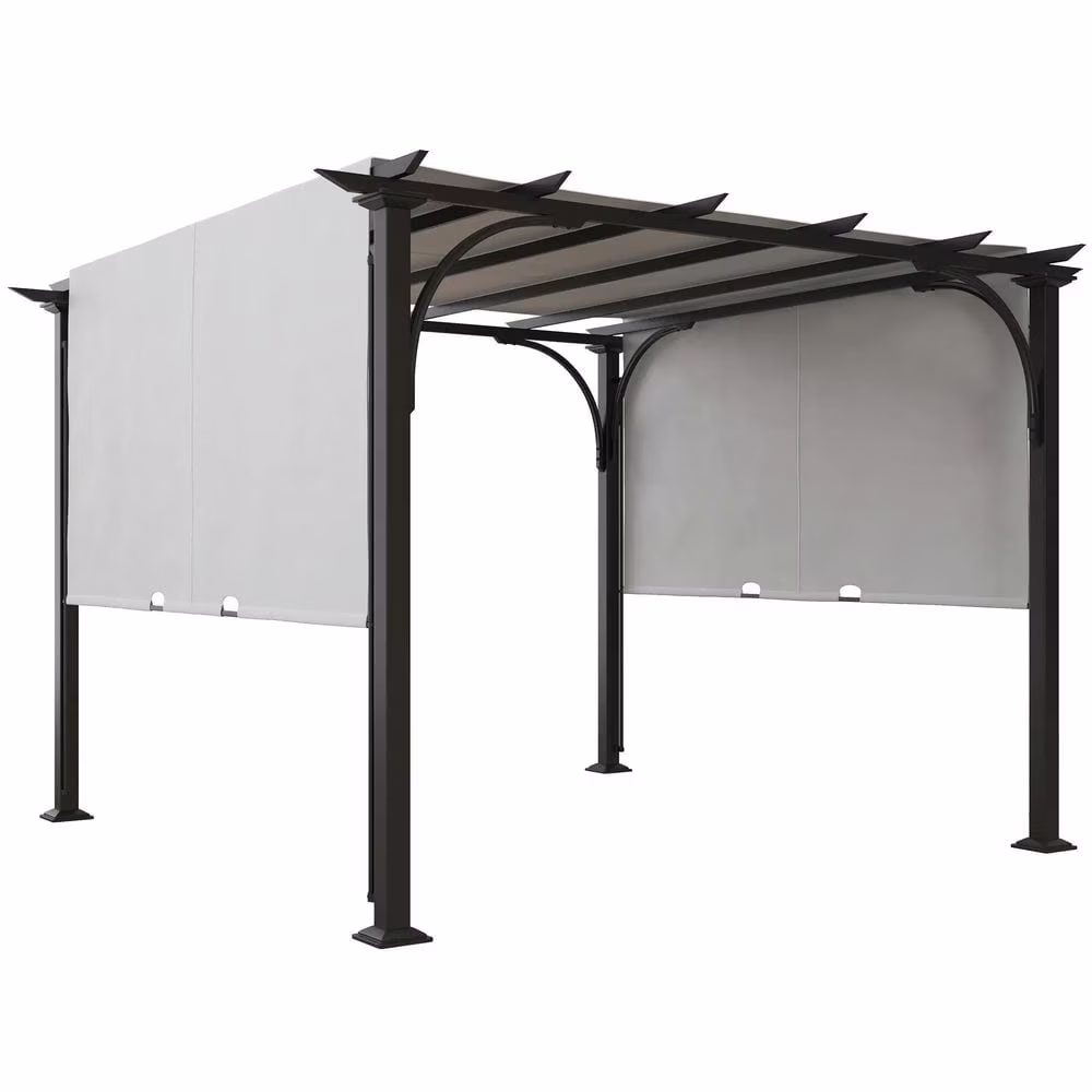 Spaco 10' x 10' Patio Pergola with Weather-Resistant Steel Frame, Backyard Sun Shade Canopy Cover Shelte, Grill Shade for Outdoor as Garden, Patio, White