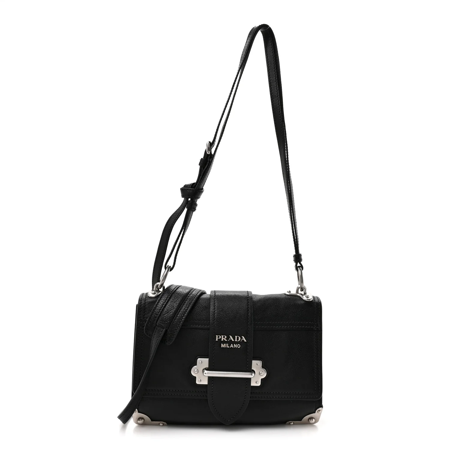 Glace Calf Soft Cahier Bag Black Astrale