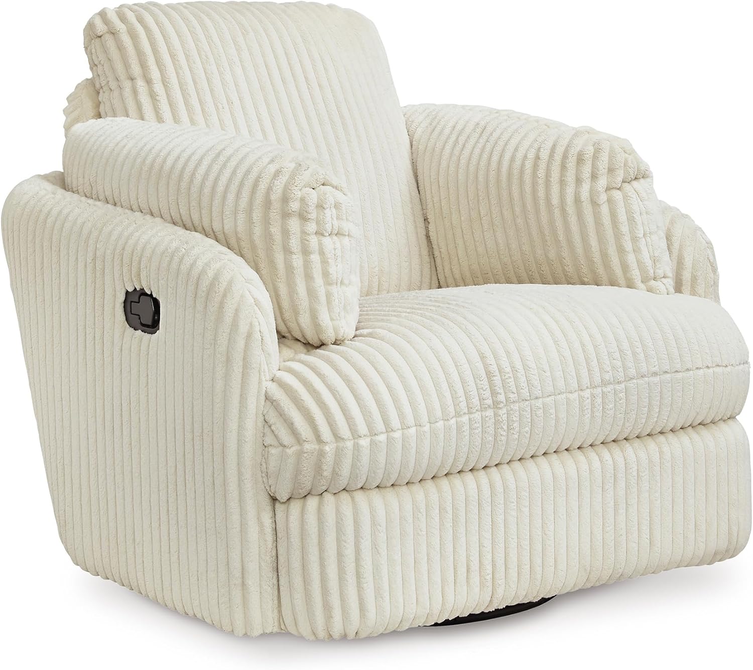 Signature Design by Ashley Tie-Breaker Casual Swivel Glider Recliner with Hidden Storage, White
