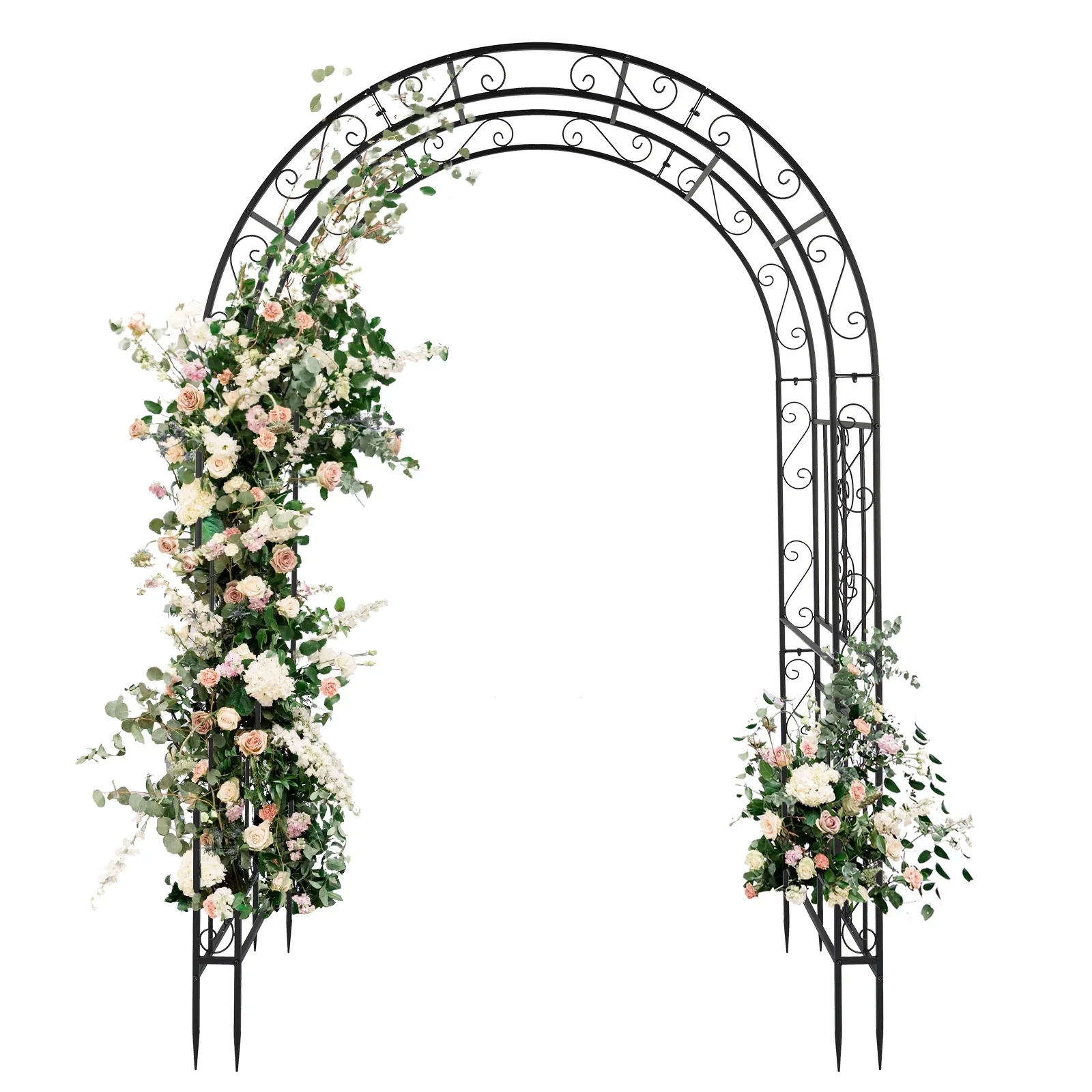 SamyoHome Metal Garden Arch 7Ft Garden Arbor for Climbing Plant Outdoor Wedding