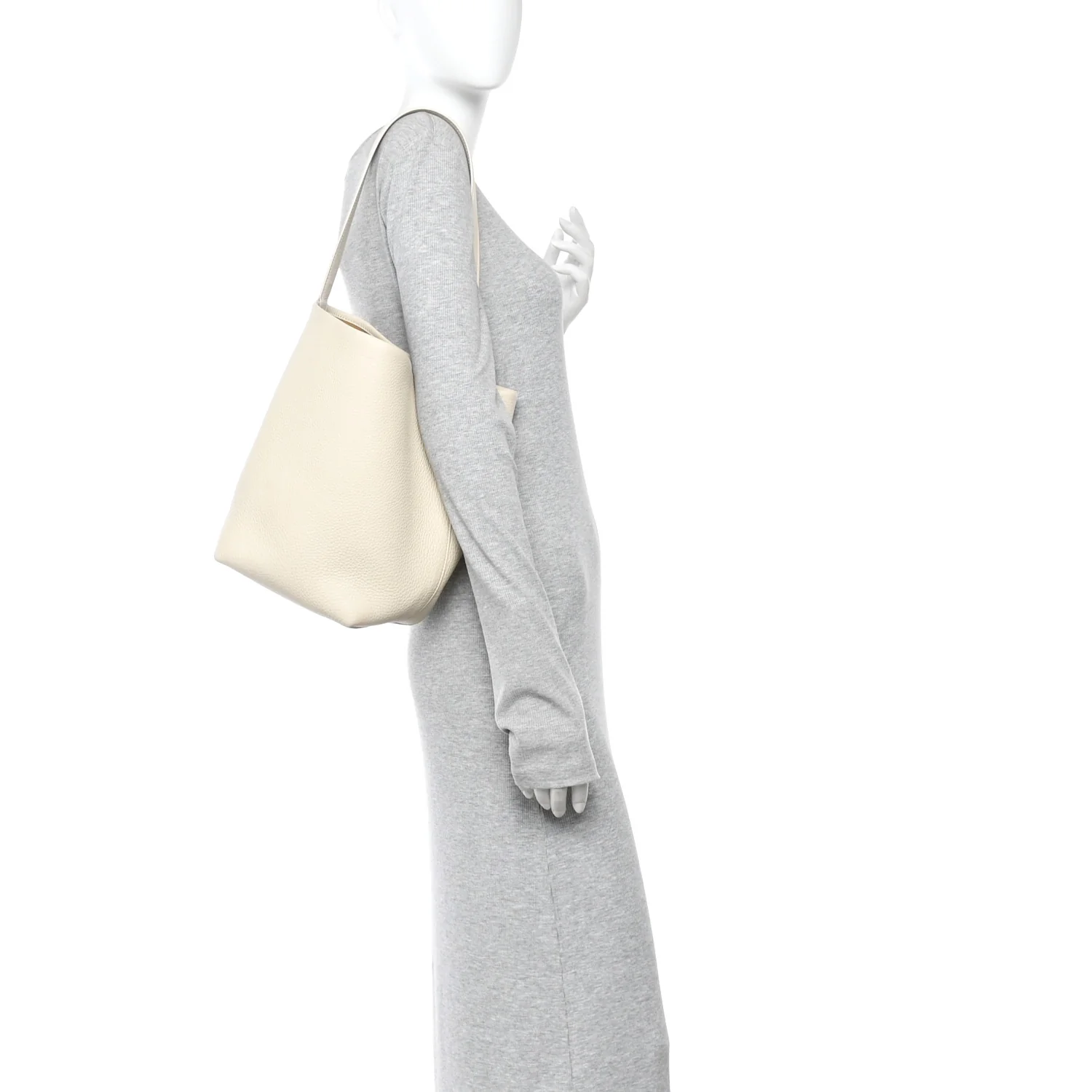 Grained Calfskin Medium N/S Park Tote Ivory