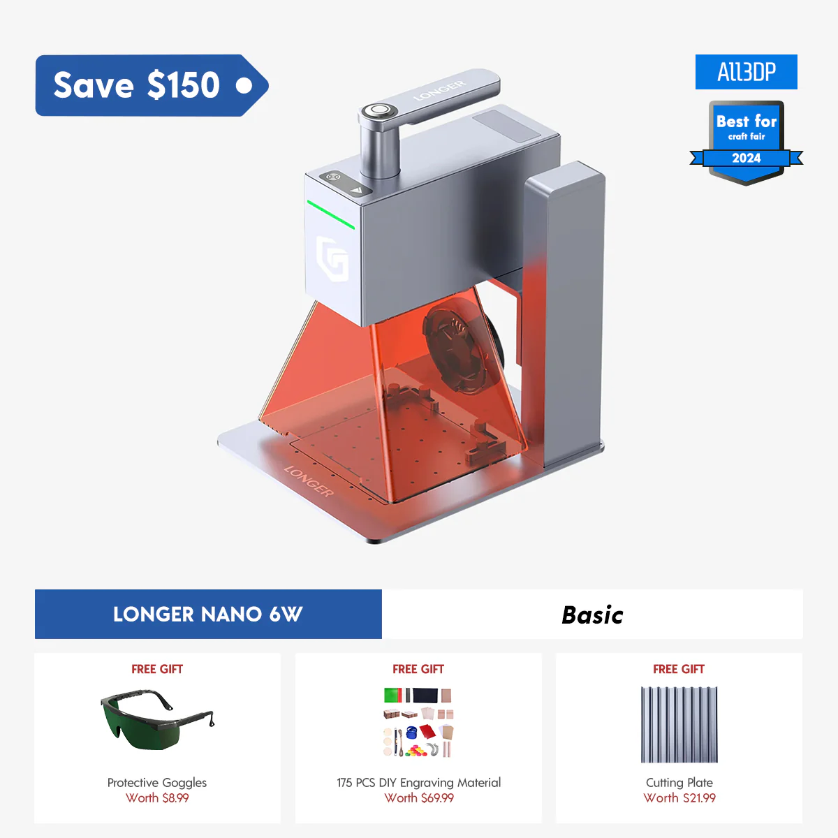Graveur laser portable Longer Nano Pro 12W et Nano 6W