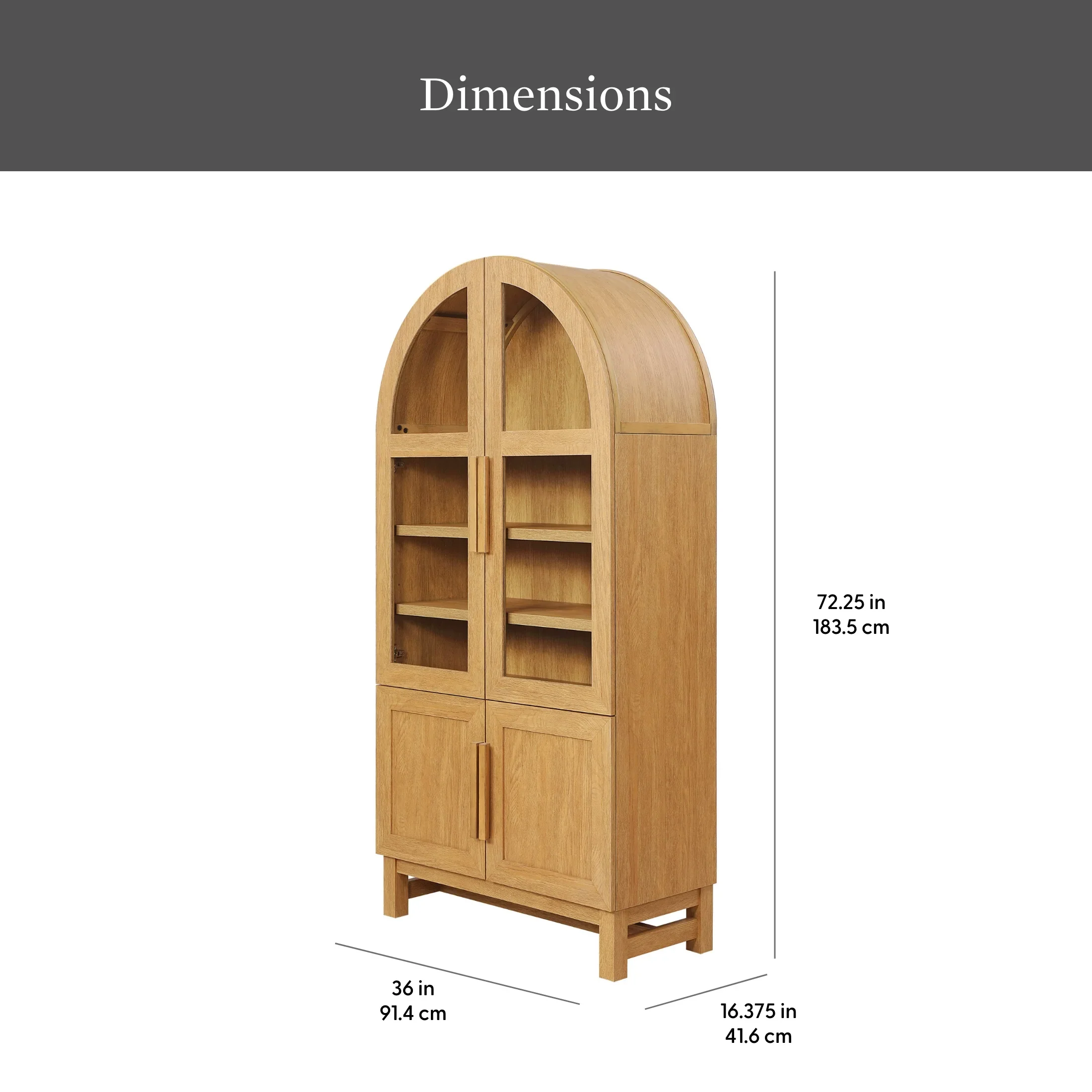 Better Homes & Gardens Juliet Kitchen Rounded Arch Cabinet, Rich Black