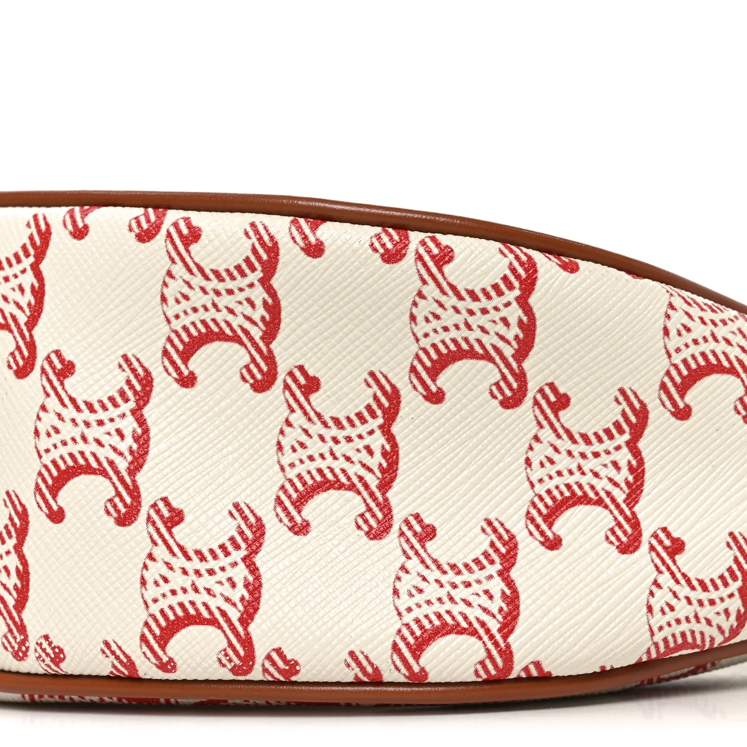 Canvas Calfskin Ava Triomphe Shoulder Bag Red