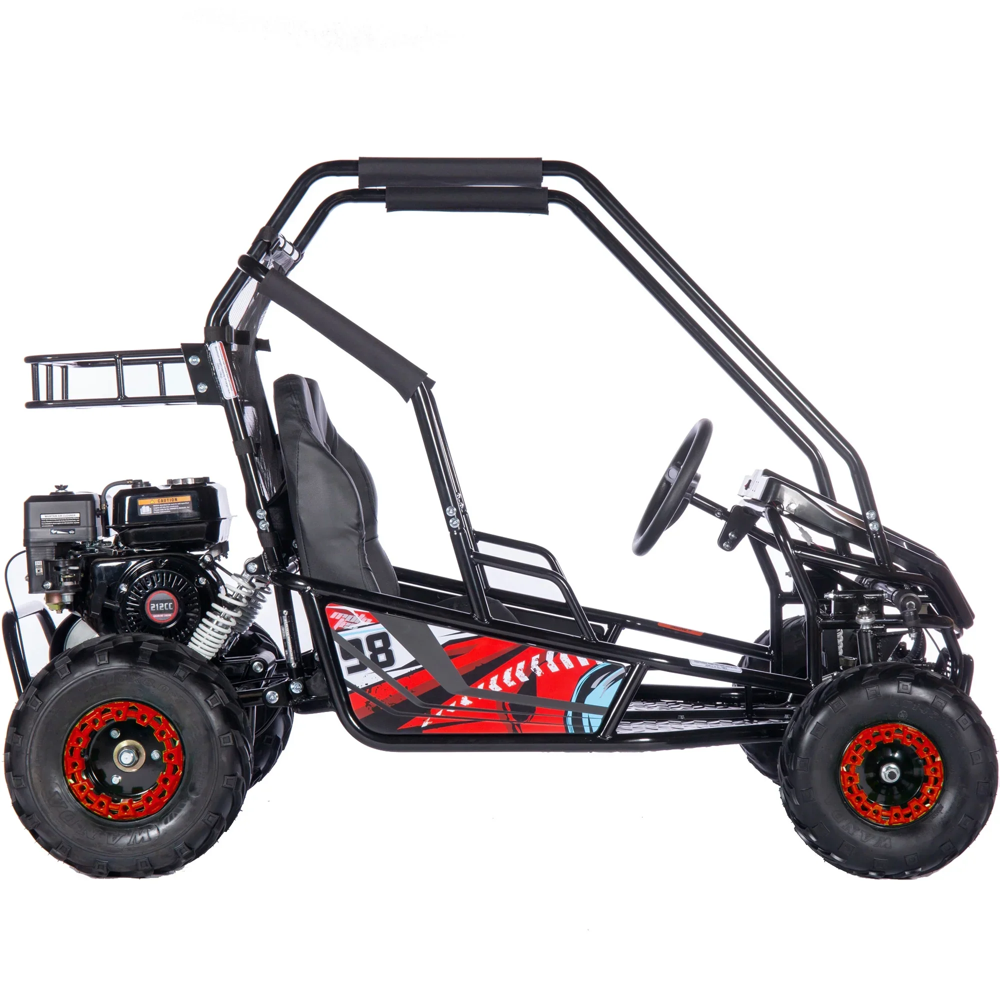 MotoTec Mud XL 212cc 2 Seat Go Kart Full Suspension Blue