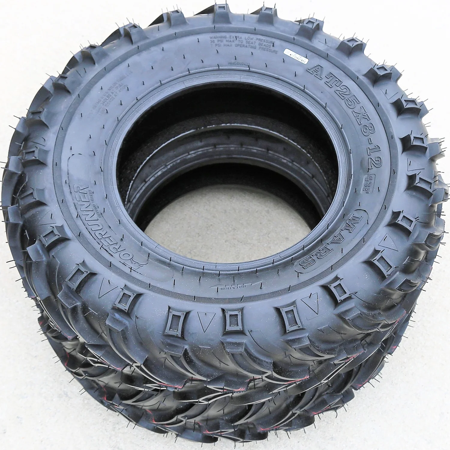 Set of 4 Mars B 25X10.00-12 25x10-12 25x10x12 50F 6 Ply m/t mud Atv/Utv Tires - Image 4