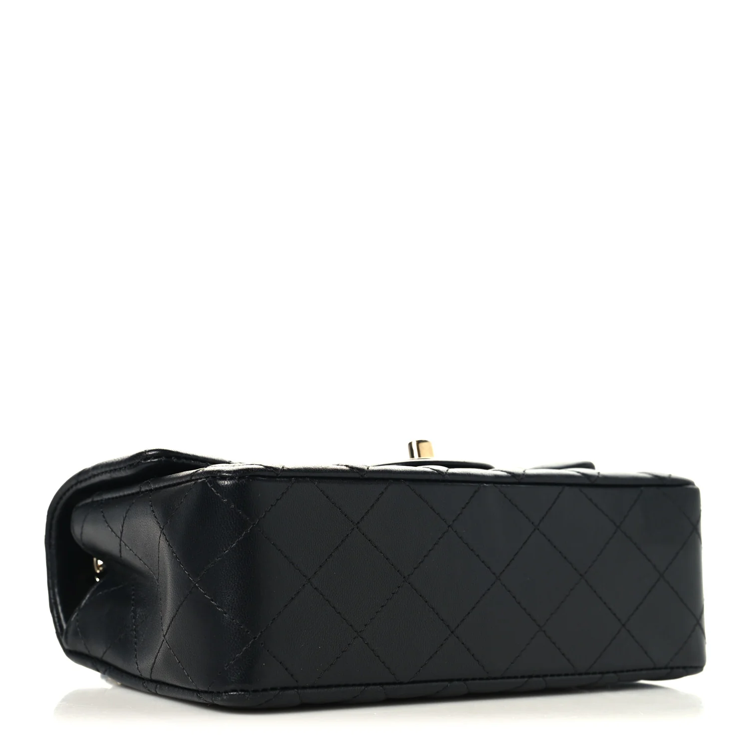 Lambskin Quilted Mini Rectangular Flap Black