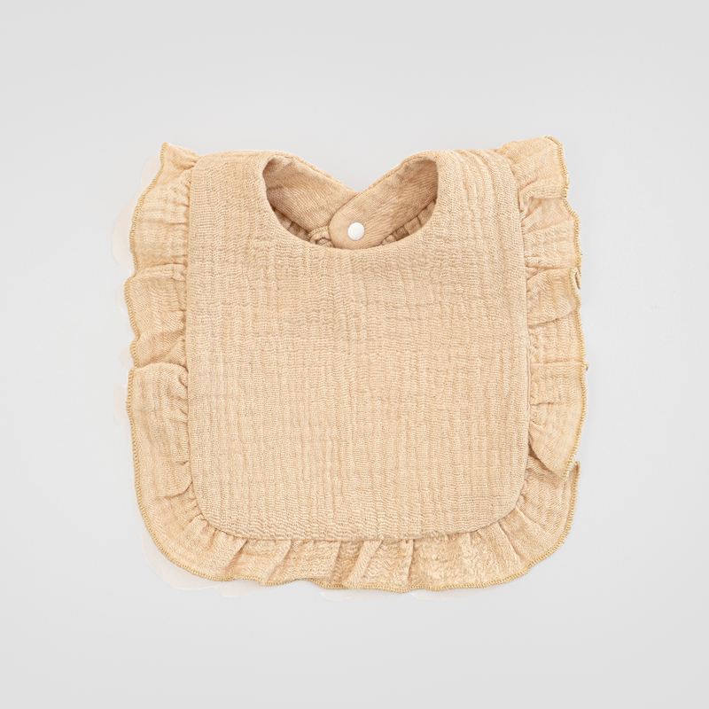 Luxury 6-Layer Eco-Friendly Cotton Muslin Baby Bibs Floral Lace Trim Printed Soft Saliva Towel for Infants