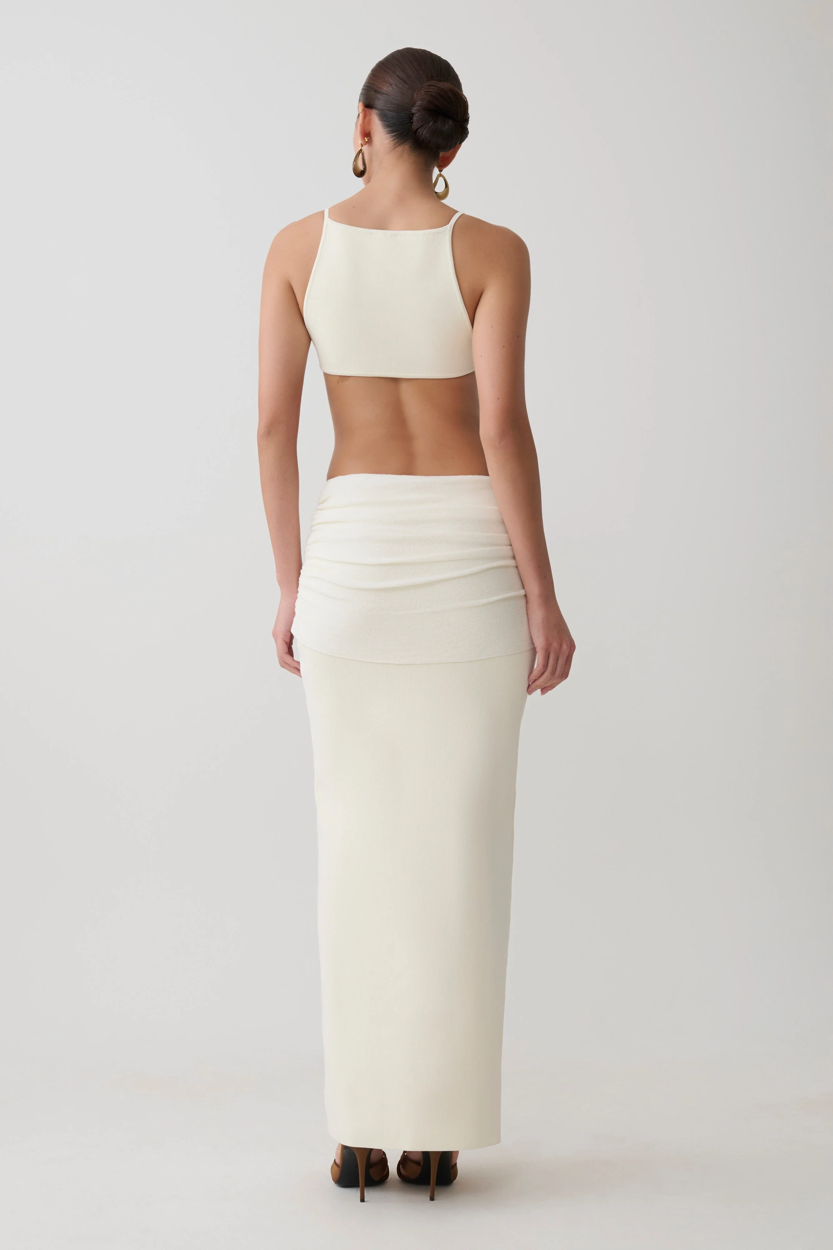 Nathaelie Sleeveless Maxi Dress - White