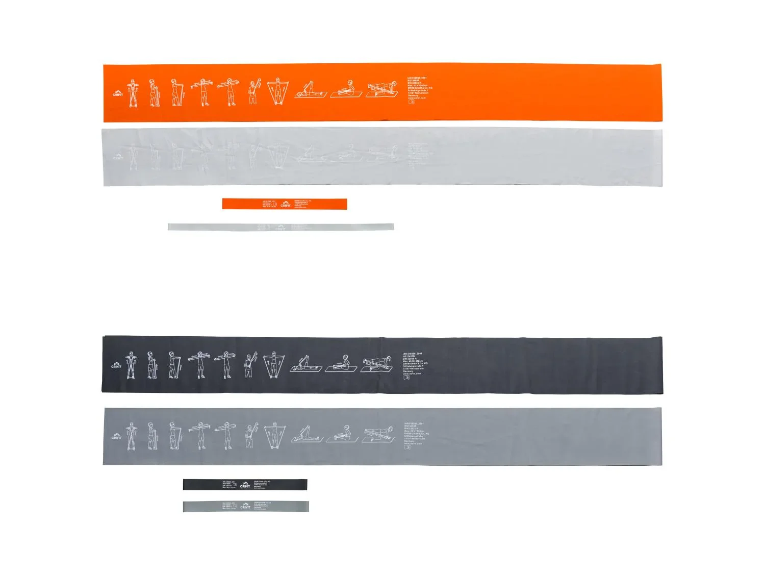 CRIVIT Set de 4 lastiques de musculation