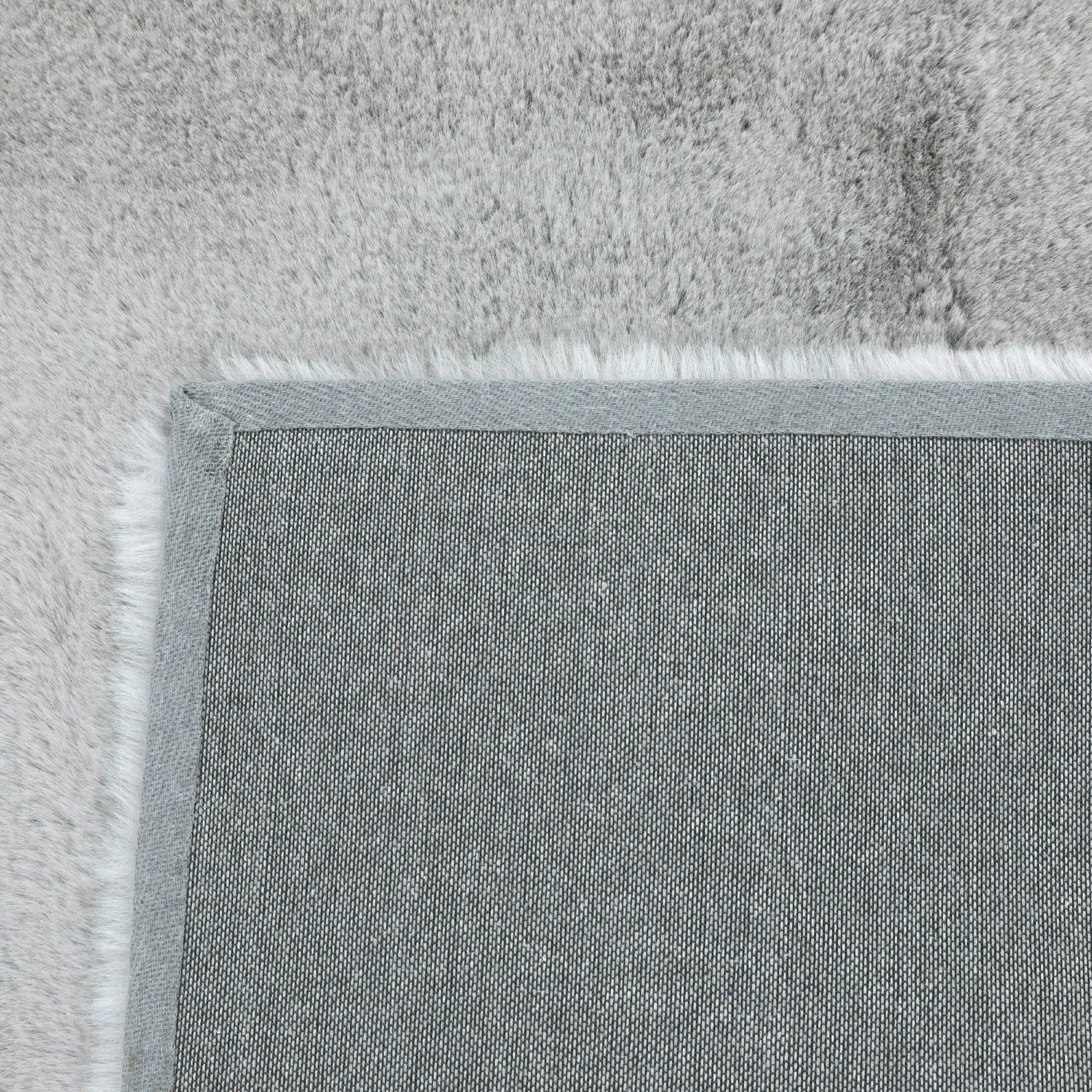 Faux Rabbit Fur Rug Soft Grey 150x240cm
