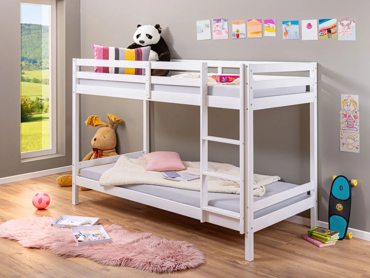 Inter Link Lit superpos enfant, laqu blanc