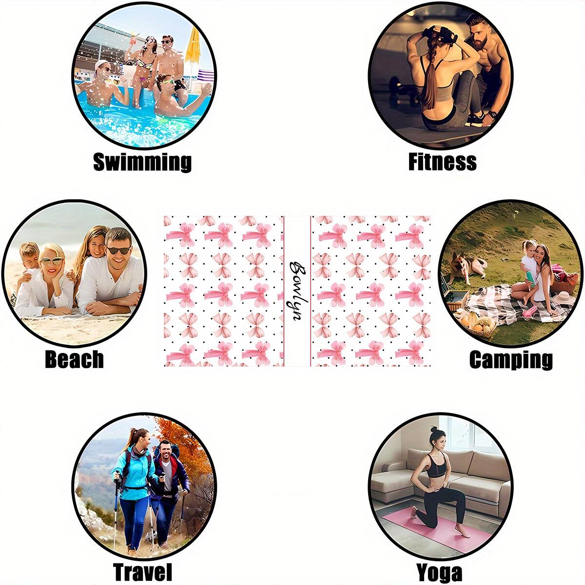 1 custom-made beach towel - Made of ultra-soft microfiber material, lightweight and easy to carry, suitable for travel, yoga, camping, and pool use - Machine washable, suitable for adults, women, and men, can be used as a beach blanket - wanlinfang