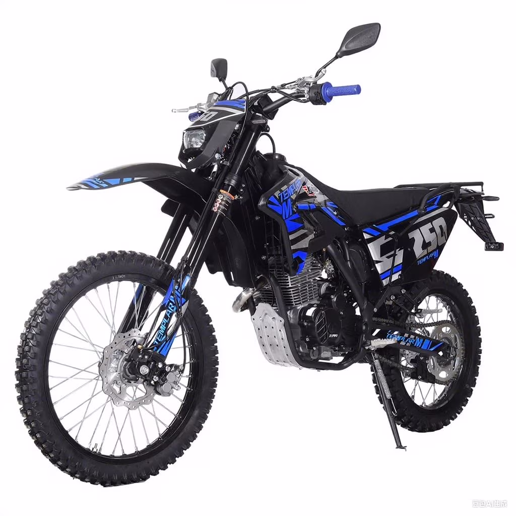 Templar M 250cc Gas Dirt Bike with Engine 5 Speed Pit Bikes Adult Pitbike, Big 21"/18" Wheels!(Blue)