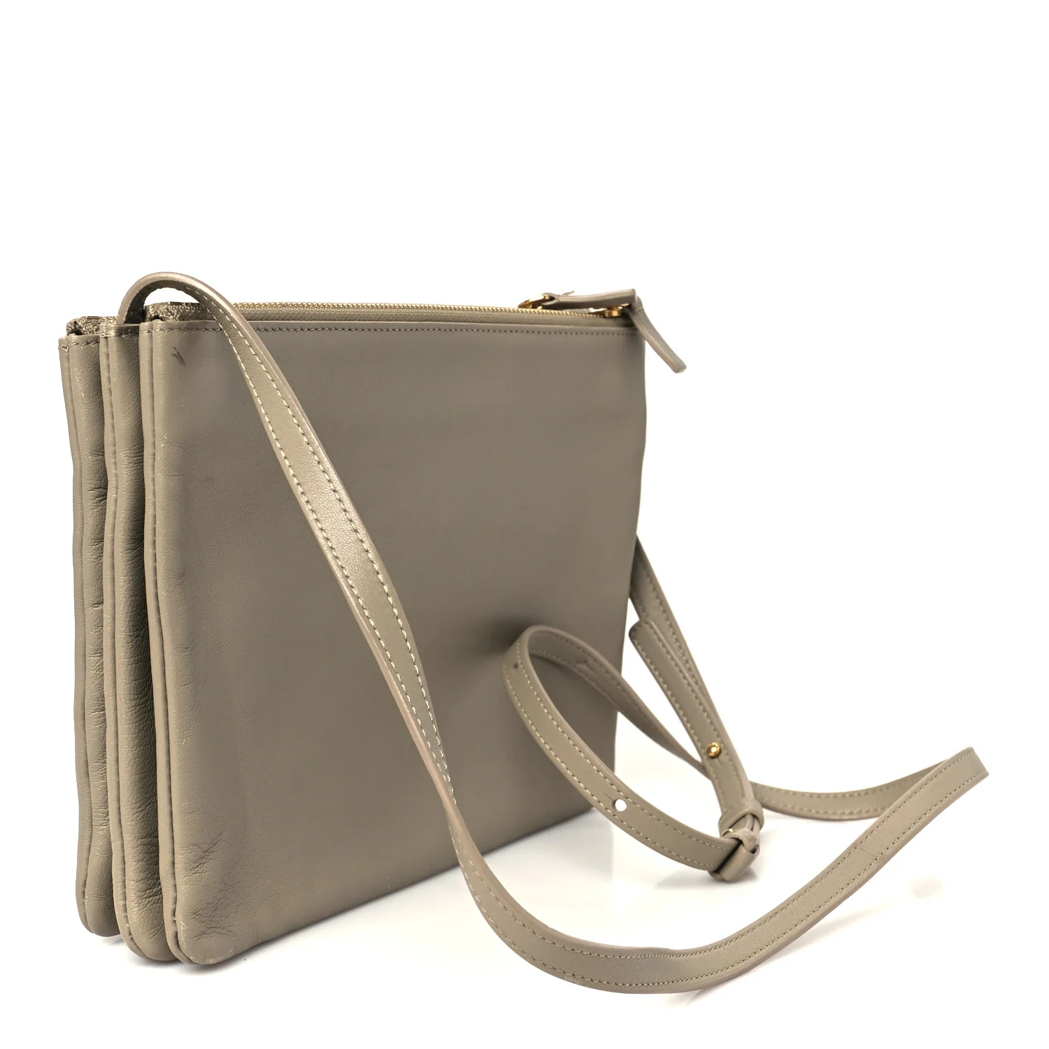 Lambskin Large Trio Crossbody Bag Beige
