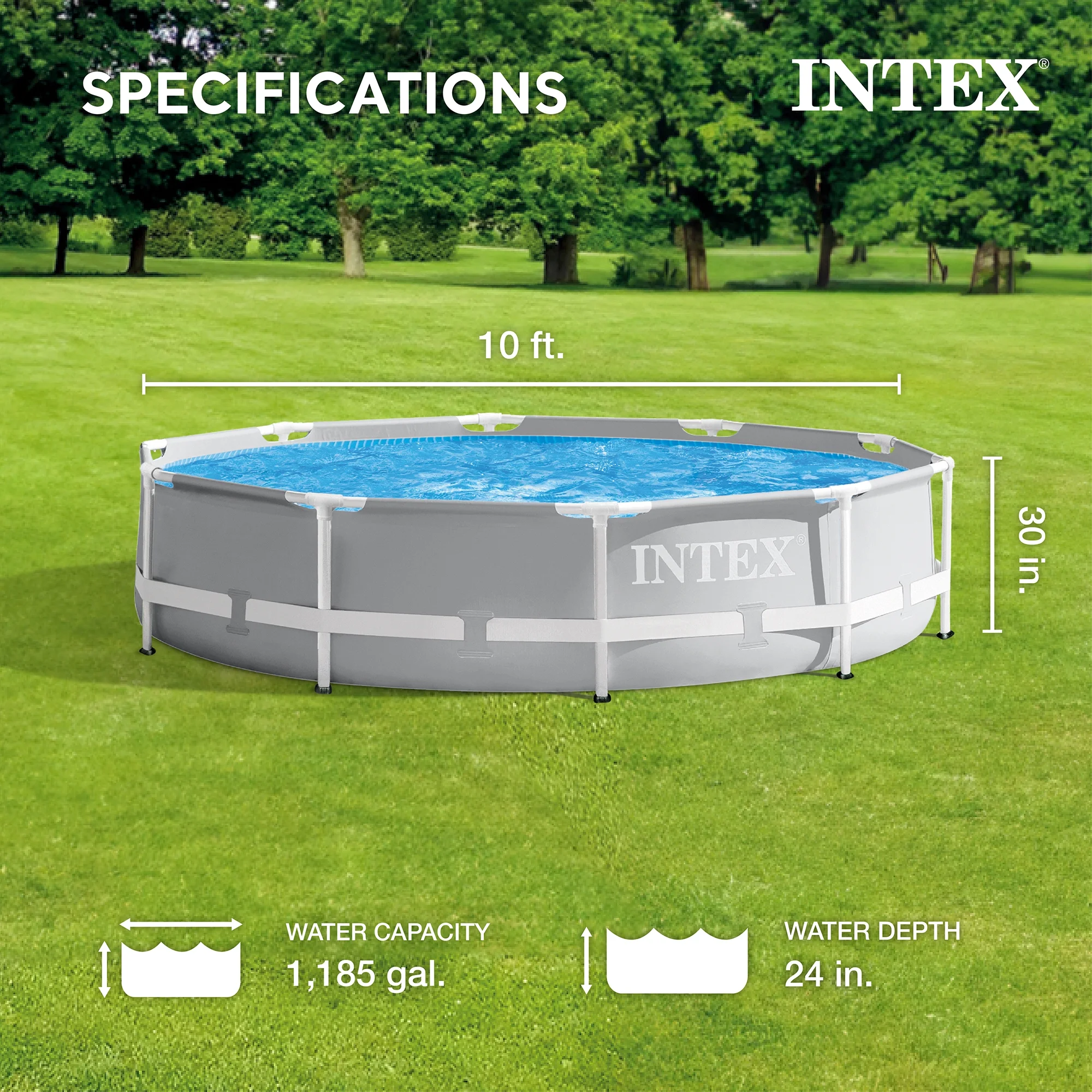 Intex 26719EH 14ft x 42in Prism Frame Above Ground Swimming Pool with Pump