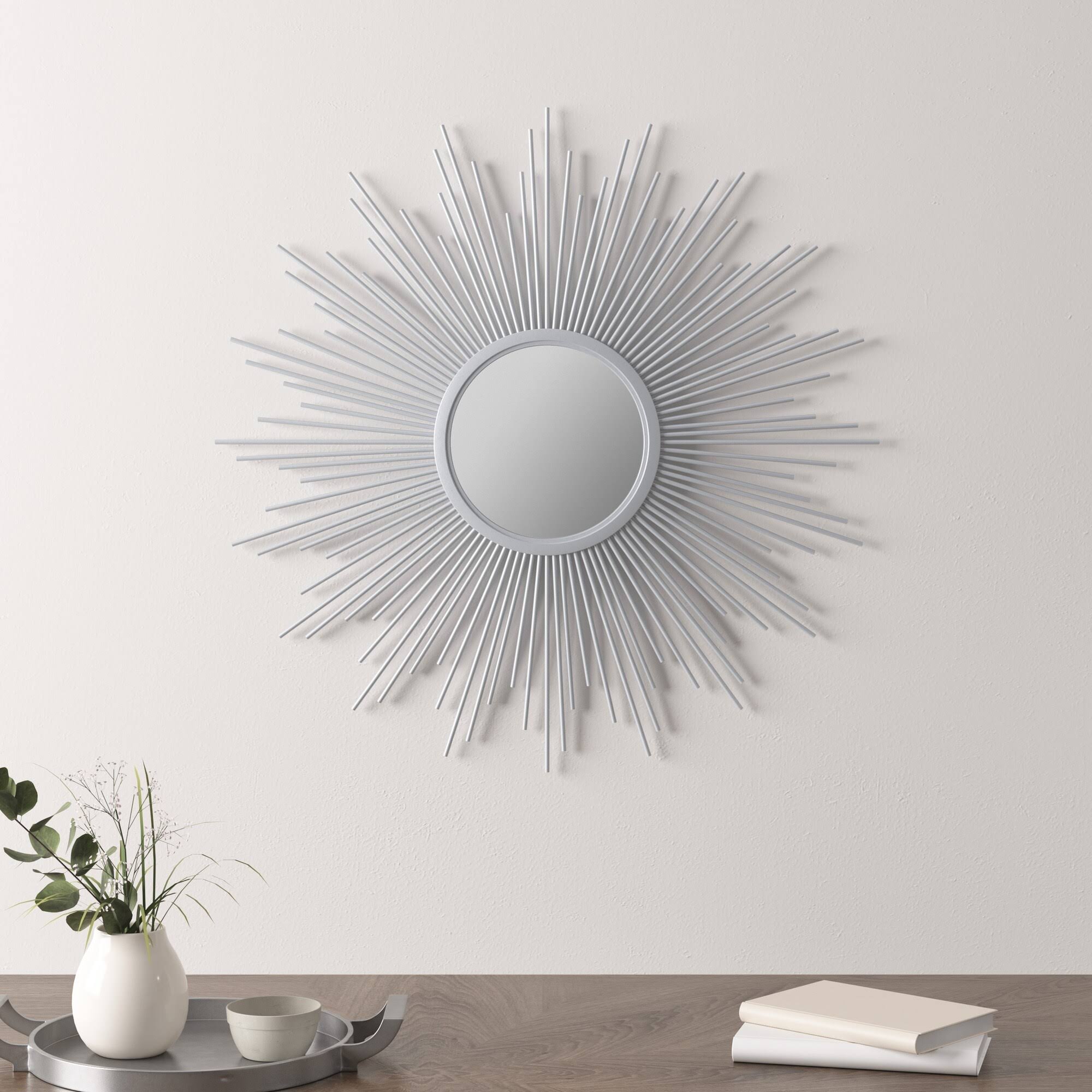 Madison Park Fiore Sunburst Wall Decor Mirror, Silver