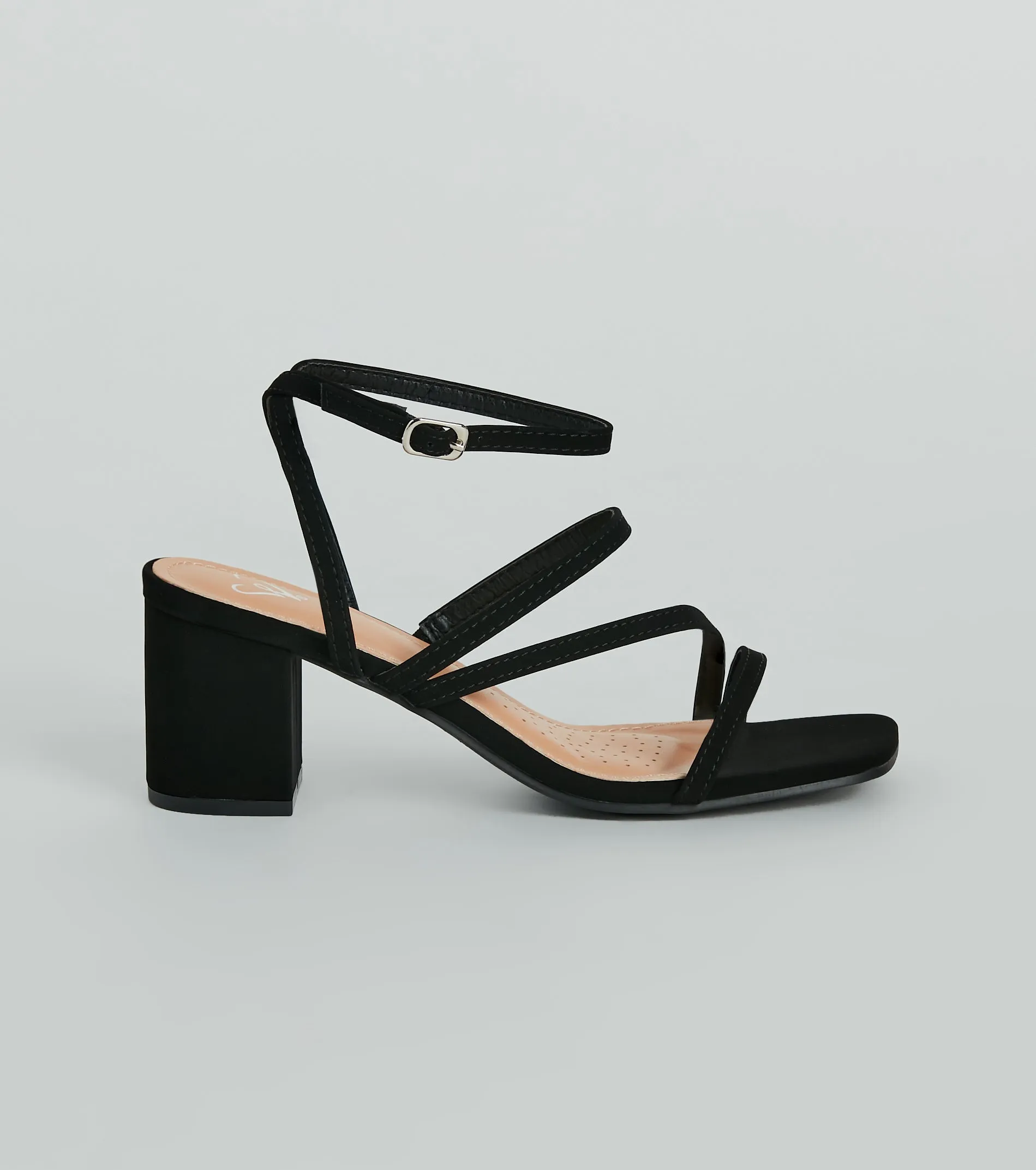 Simply Slay Strappy Nubuck Block Heels