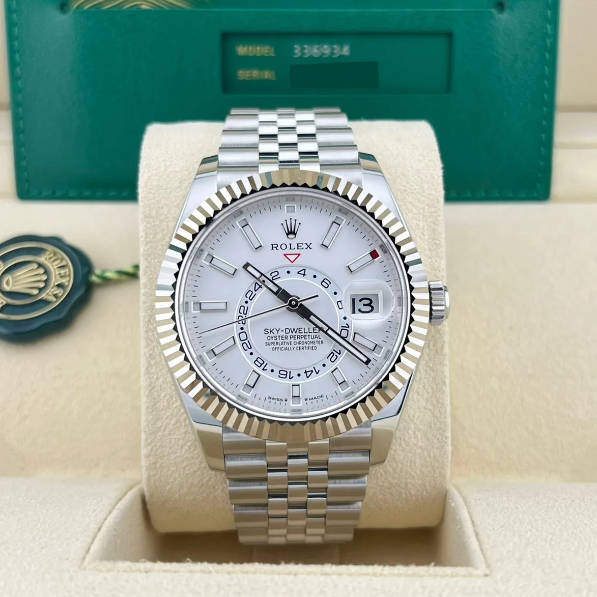 [Super Clone]RLX  Sky-Dweller 42mm Stainless Steel White Dial Jubilee - 336934