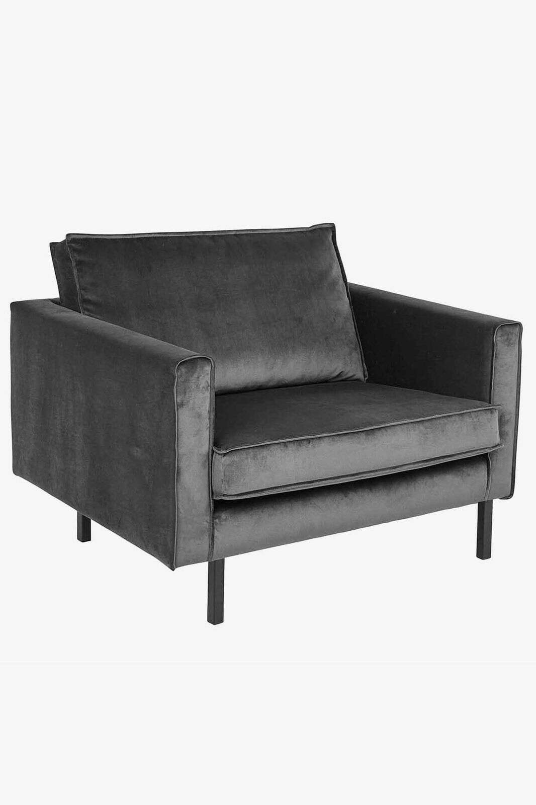 Amsterdam velvet loveseat juke grijs