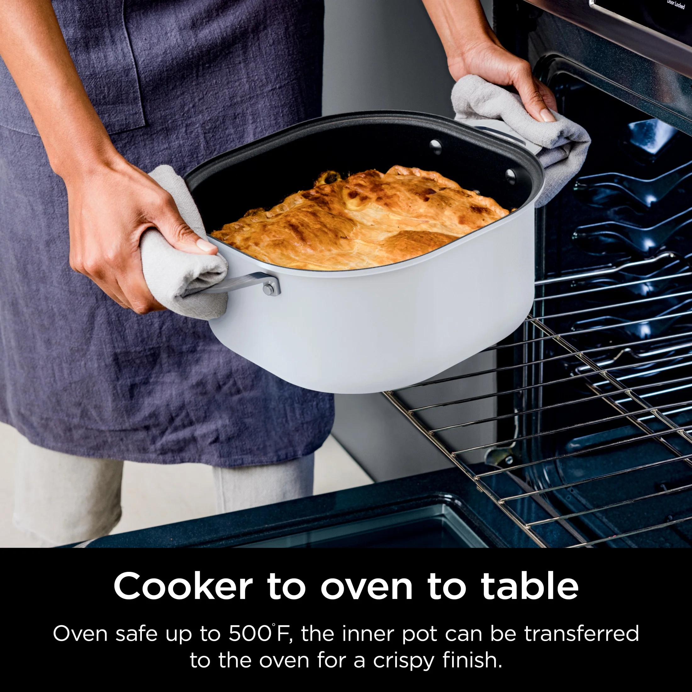 Ninja Foodi 6.5 Qt Everyday Possiblecooker, Stainless Steel/White, Multi Cooker, Slow Cooker, MC1100
