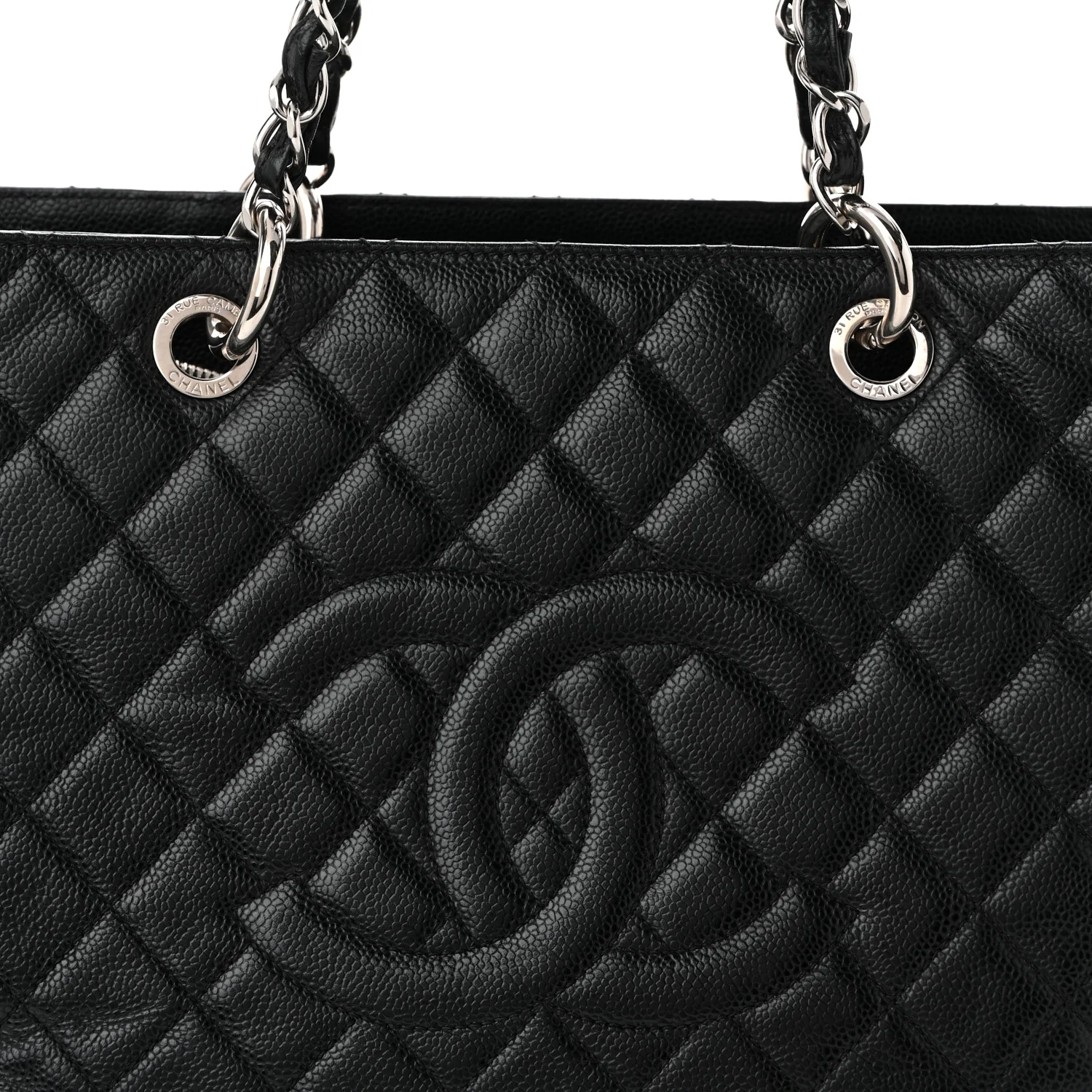 Caviar Quilted XL Grand Shopping Tote GST Black