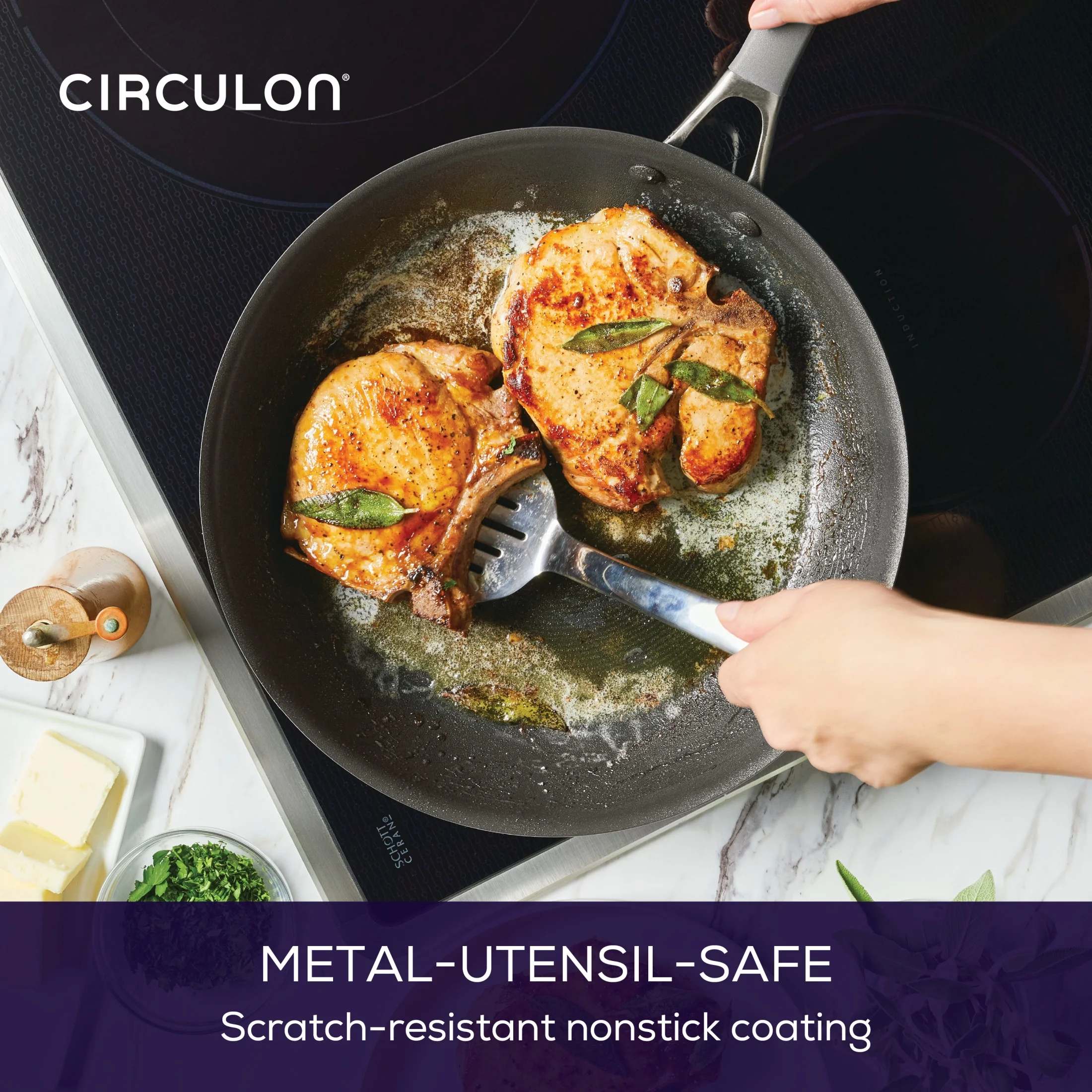 Circulon A1 Scratch Defense 10 Piece Nonstick Aluminum Pot and Pan Set, Cast Stainless Steel