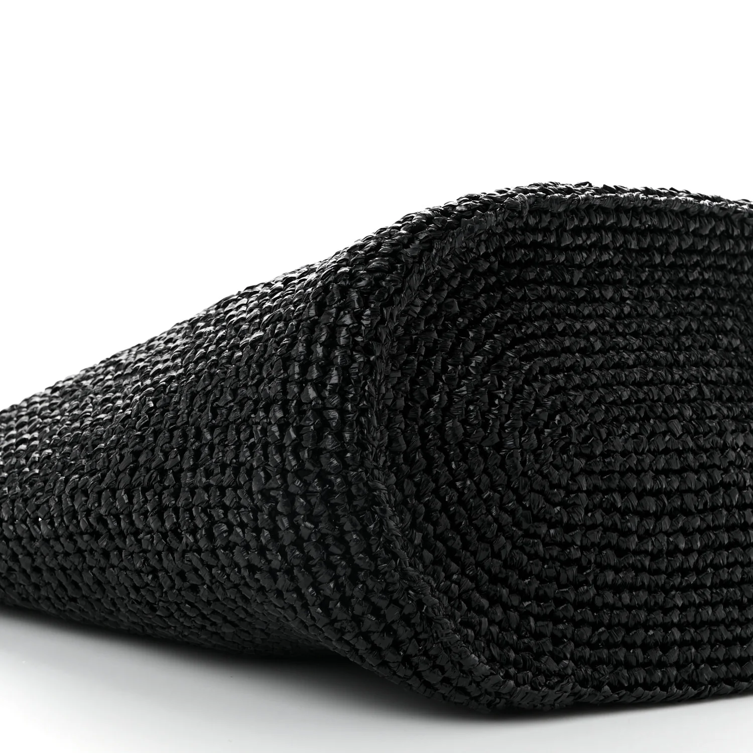 Raffia Woven Large Le Cagole Panier Tote Black