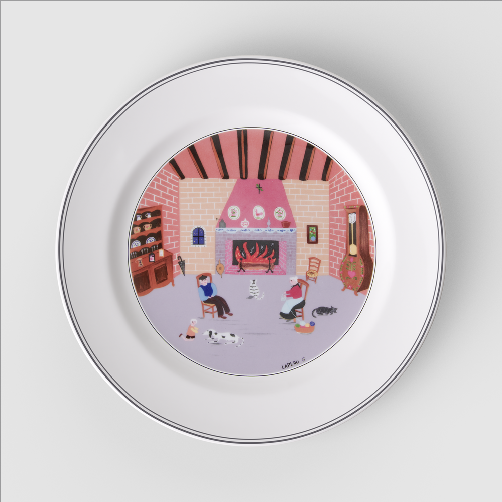Design Naif Dinner plate - Multi-colored, 10.7'', Premium Porcelain