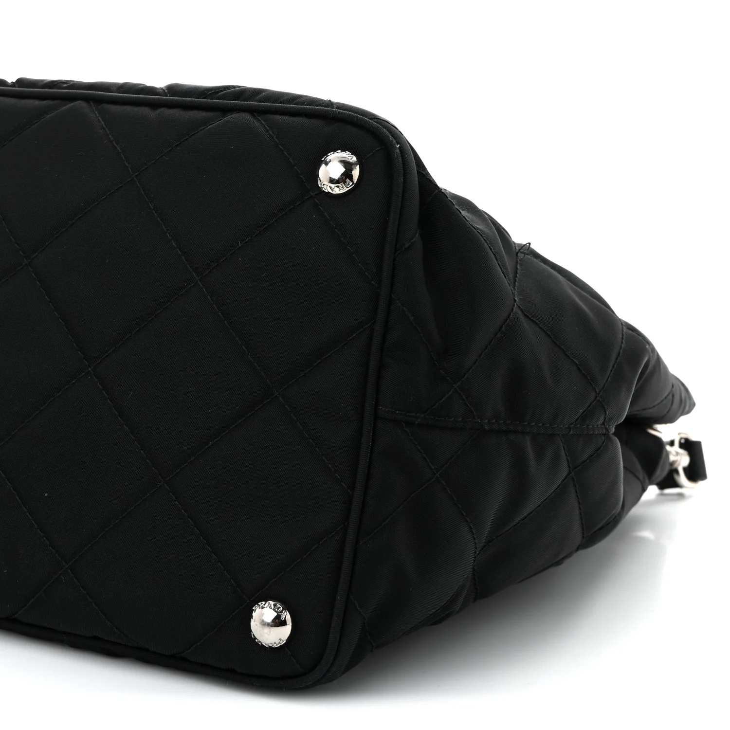 Nylon Tessuto Impuntu Quilted Tote Black